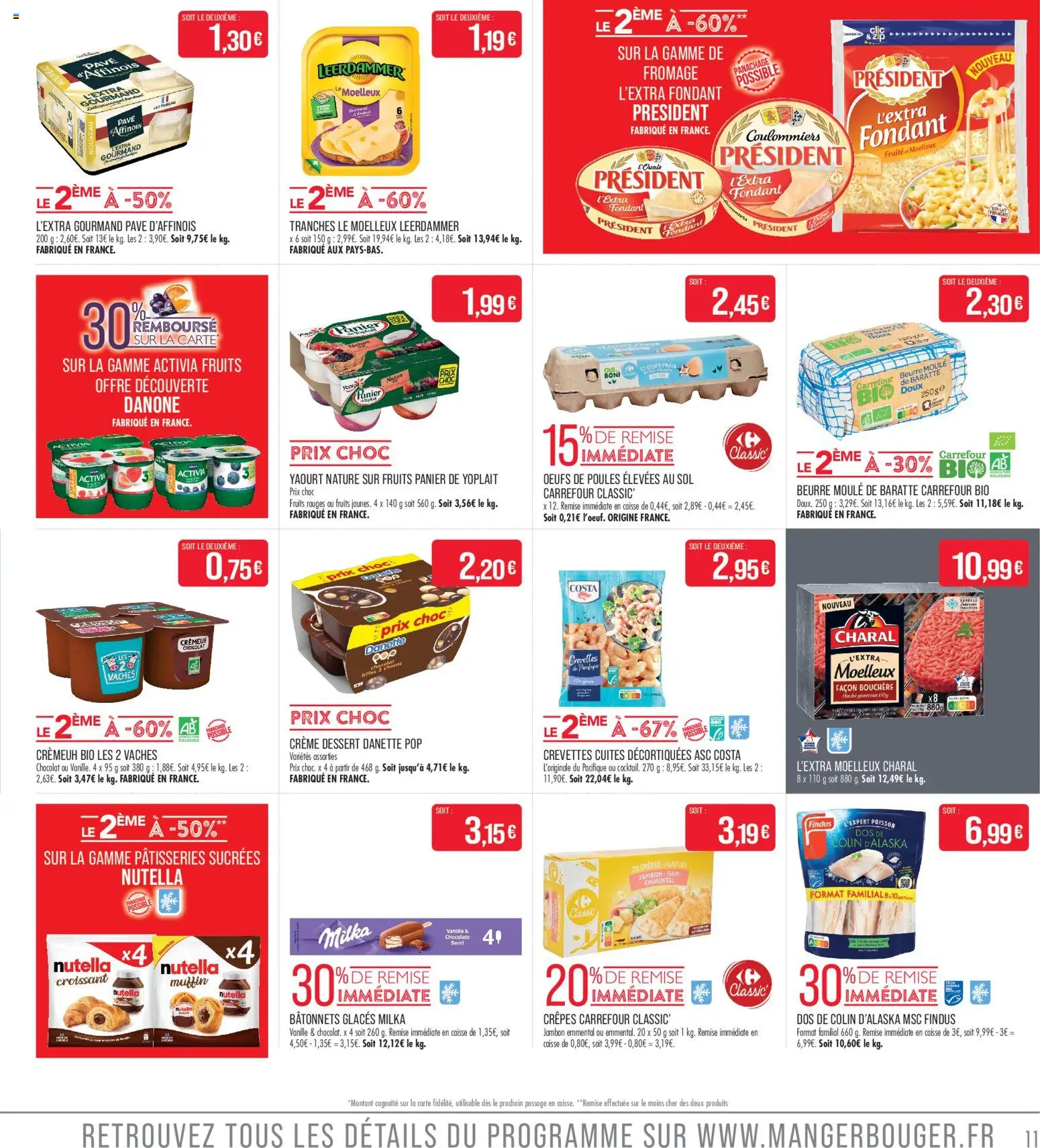 {H1} | Page: 11 | Produits: Nutella, Beurre, Yaourt, Chocolat