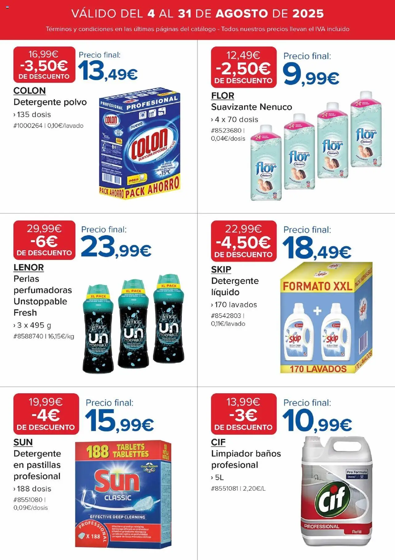Costco catálogo │ válido desde el 04.08.2025 | Página: 12 | Productos: Polvo, Detergente, Suavizante, Βρεφικό κρεβάτι