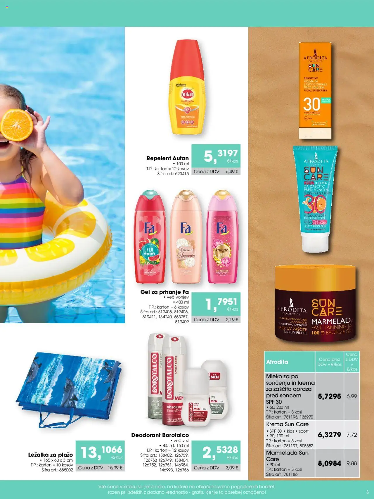Tuš katalog cash & carry morje │ velja od 15.07.2025 | Stran: 3 | Izdelki: Gel za prhanje, Marmelada, Krema, Deodorant