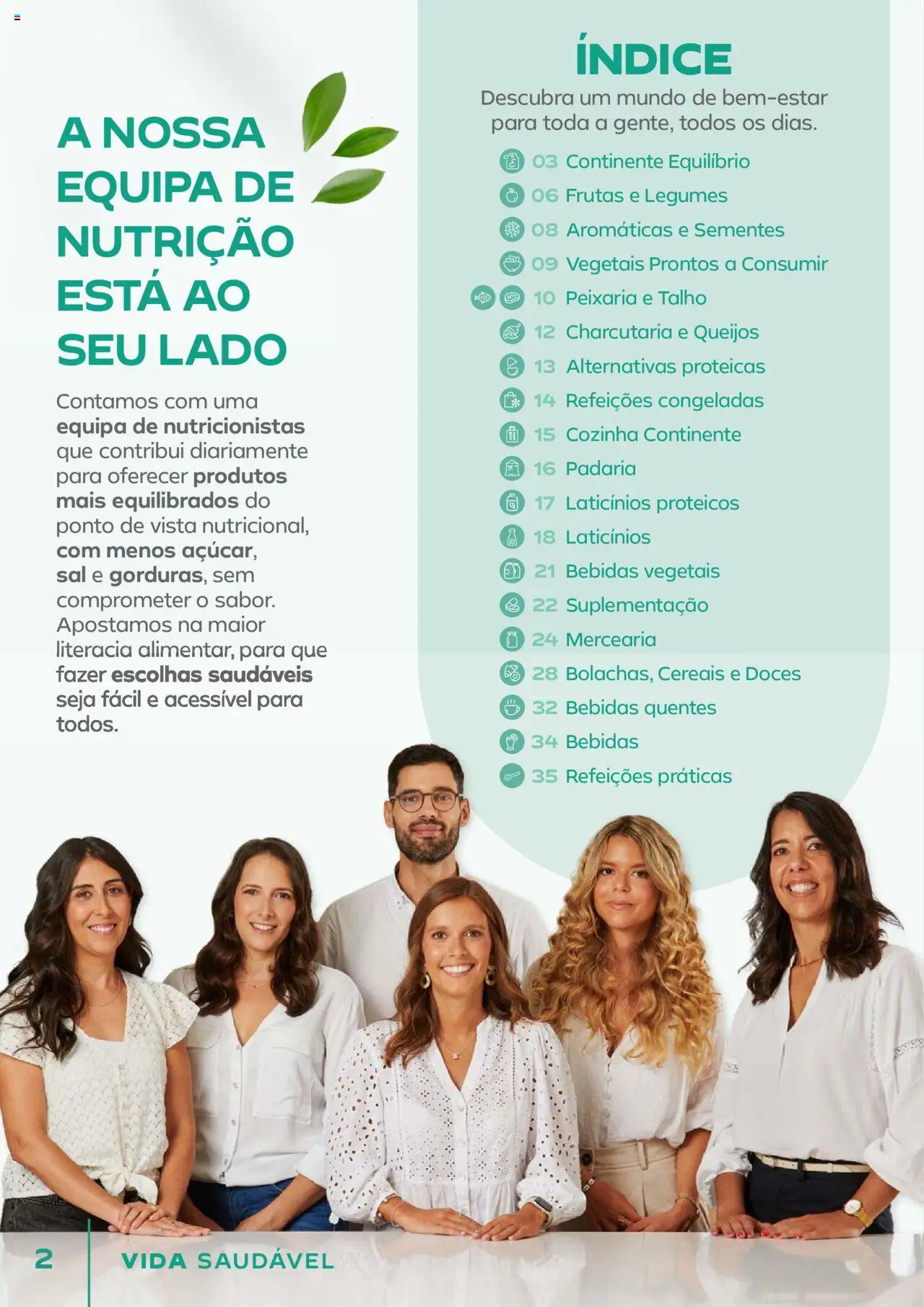 Continente - Vida Saudável: É de quem quer comer bem sem ginástica na carteira │ válido de 21.10.2025 | Página: 2 | Produtos: Padaria, Sal, Doces, Cereais