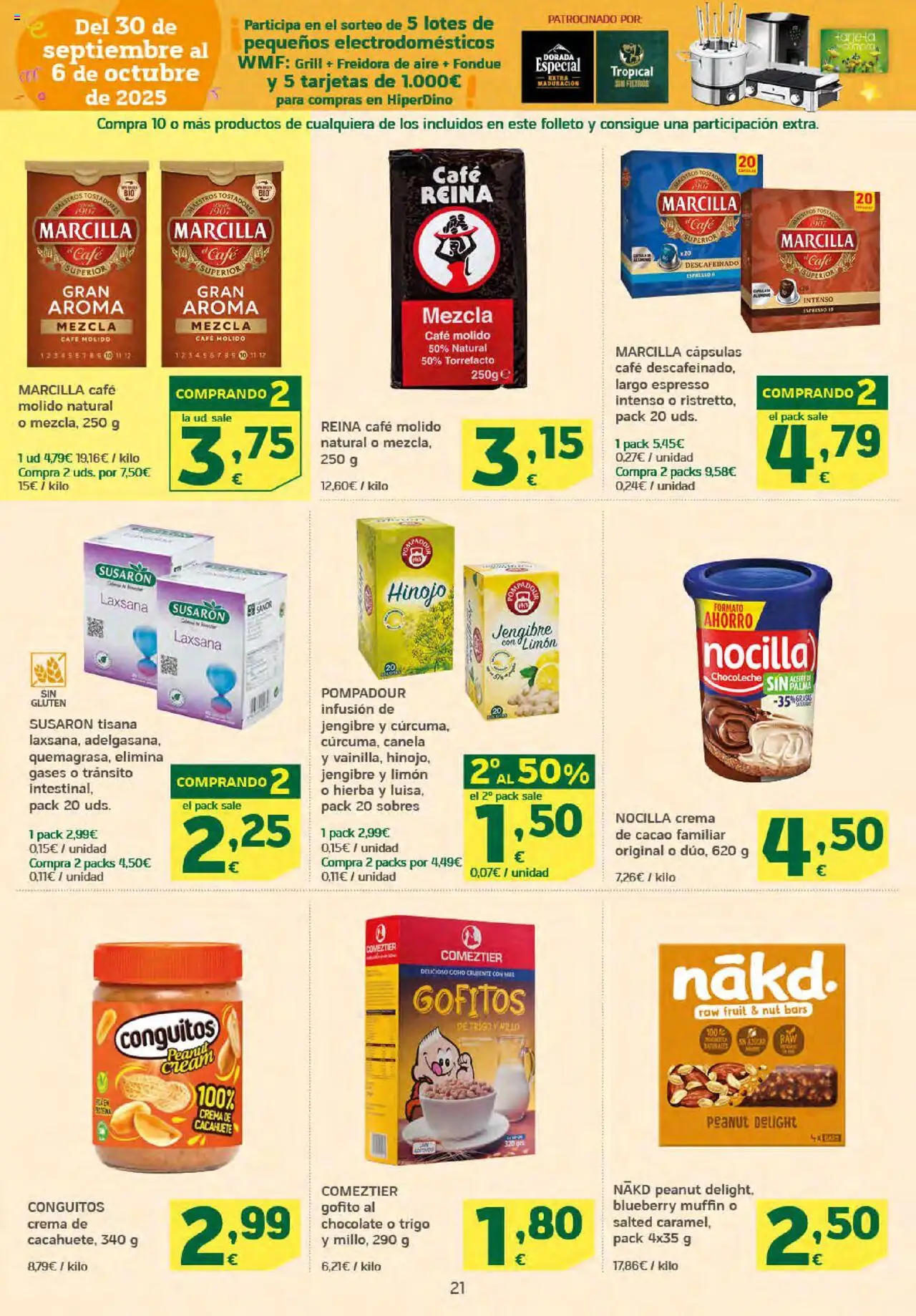 HiperDino folleto │ válido desde el 25.09.2025 | Página: 21 | Productos: Café, Crema, Freidora, Φρυγανιές σικάλεως