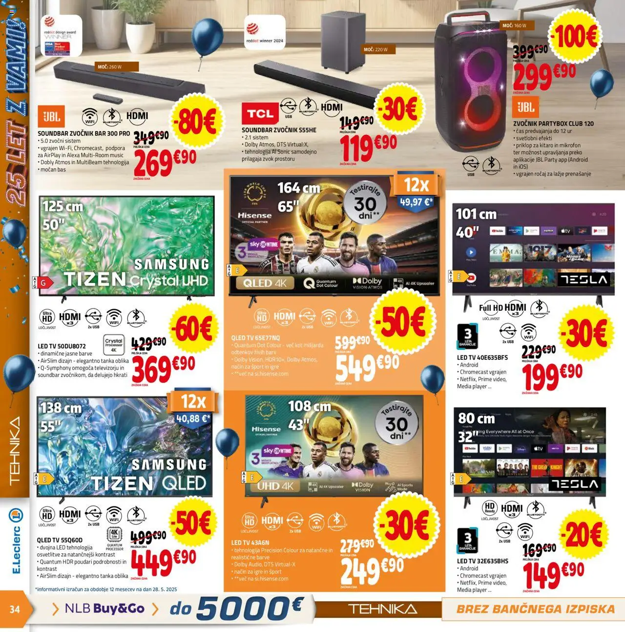 E.leclerc katalog │ velja od 11.06.2025 | Stran: 34 | Izdelki: Tv, Zvocnik, Usb, Led tv