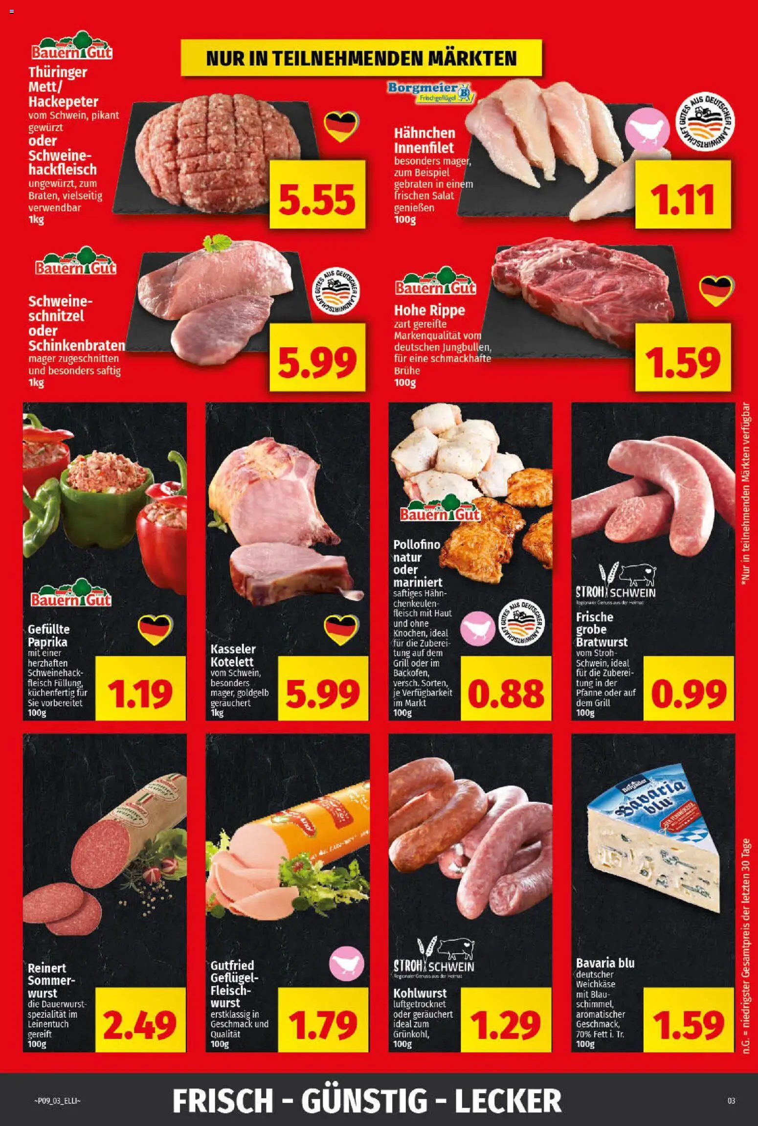 Elli Markt Prospekt 	 – gültig ab 23.02.2026 | Seite: 12 | Produkte: Hahnchen, Wurst, Salat, Hackfleisch