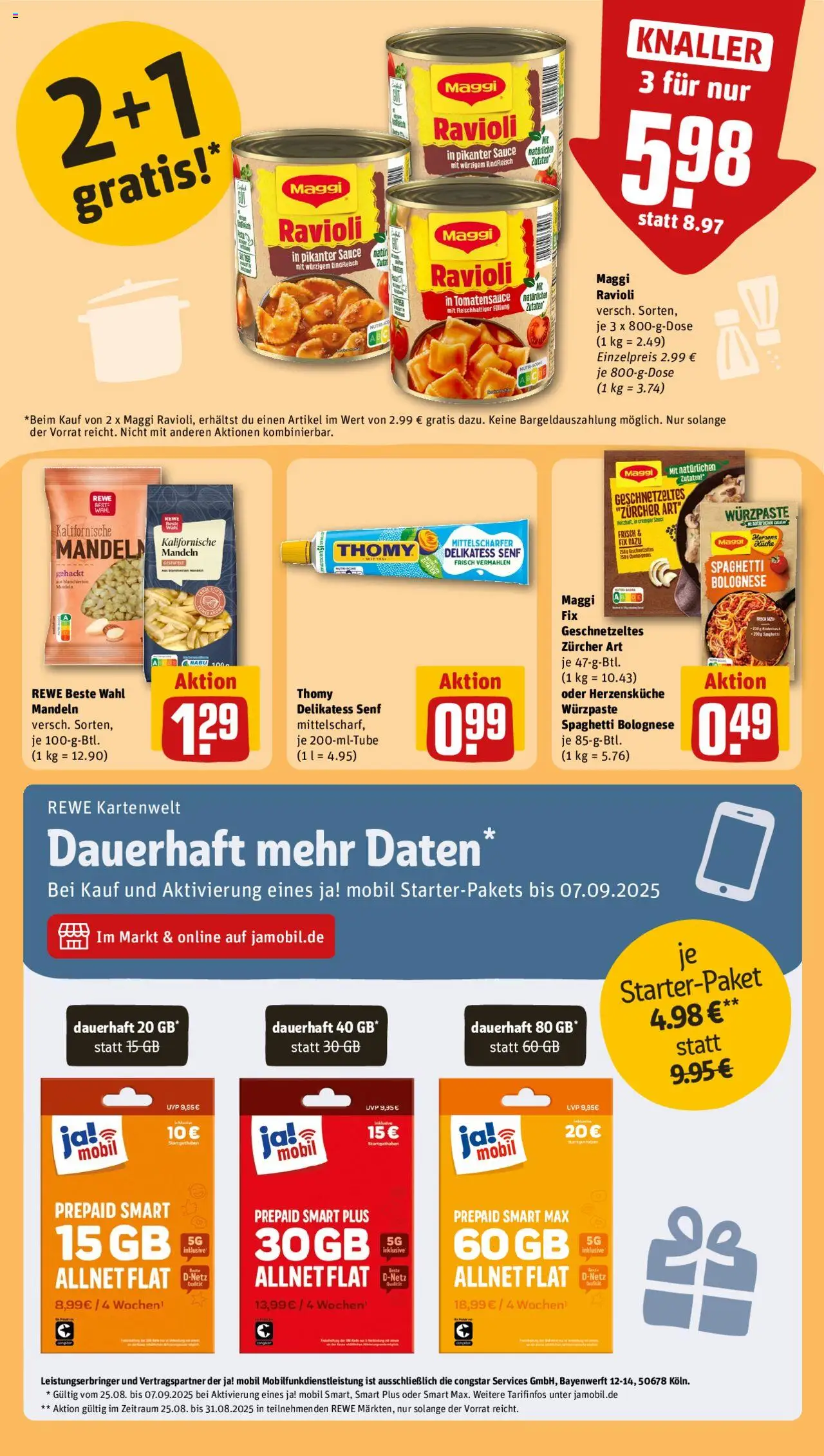 Rewe ihr Kaufpark Prospekt 	 - gültig ab dem 25.08.2025 | Seite: 23 | Produkte: Maggi, Küche, Mandeln, Champignons