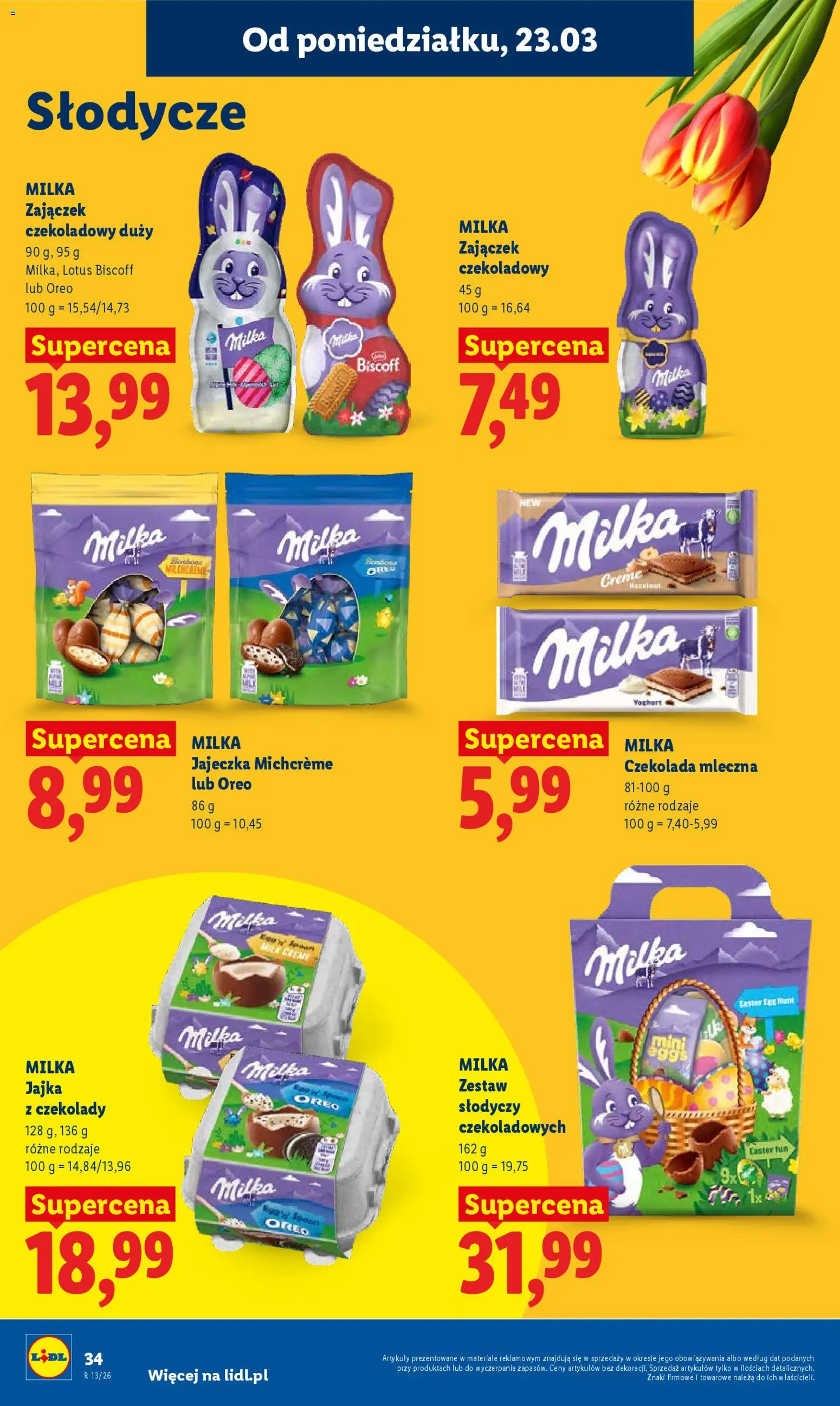 Lidl Polsko leták od 23.03.2026 | Strana: 34 | Produkty: Milka, Lotus Biscoff, Oreo, Lotus