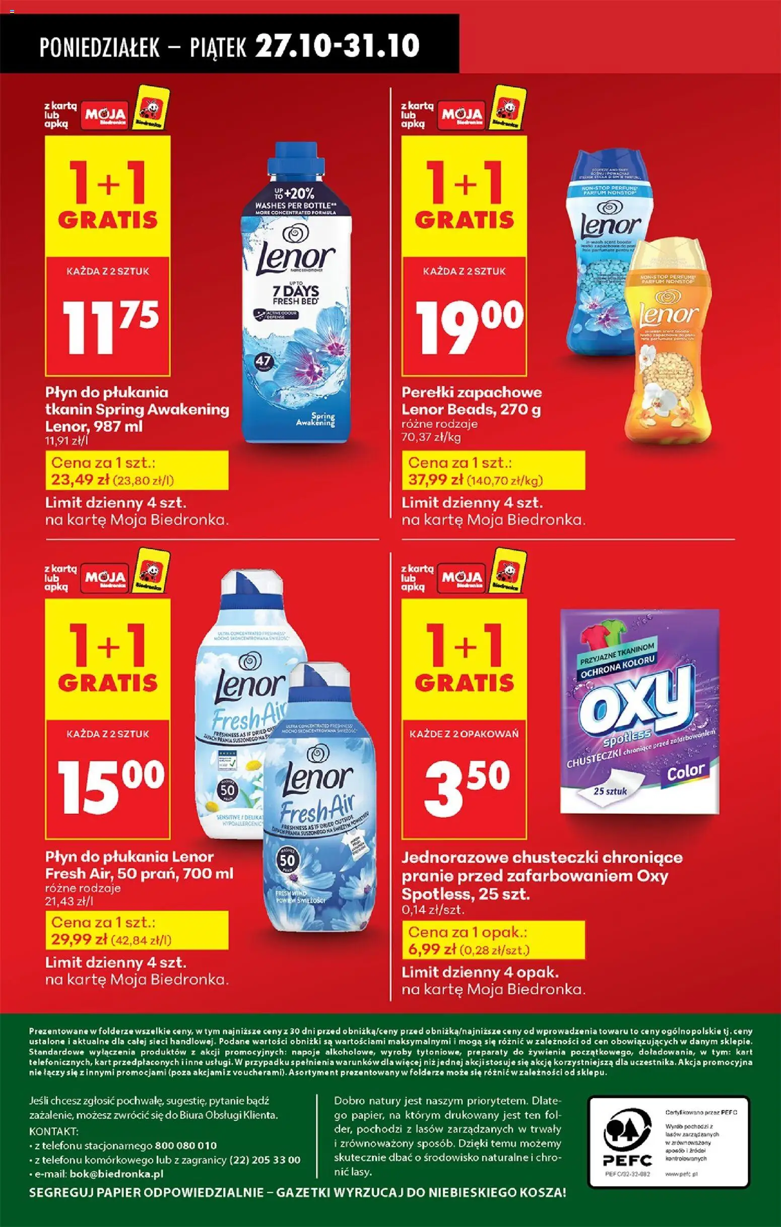 Biedronka gazetka od 27.10.2025 | Strona: 91 | Produkty: Karta, Oxy, Płyn do płukania tkanin, Zapach
