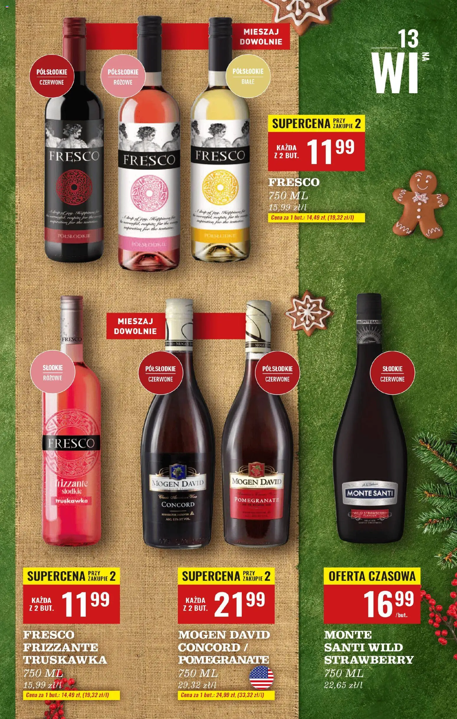 Biedronka gazetka - Czas na toast od 17.11.2025 | Strona: 13 | Produkty: Por, Monte Santi, Fresco