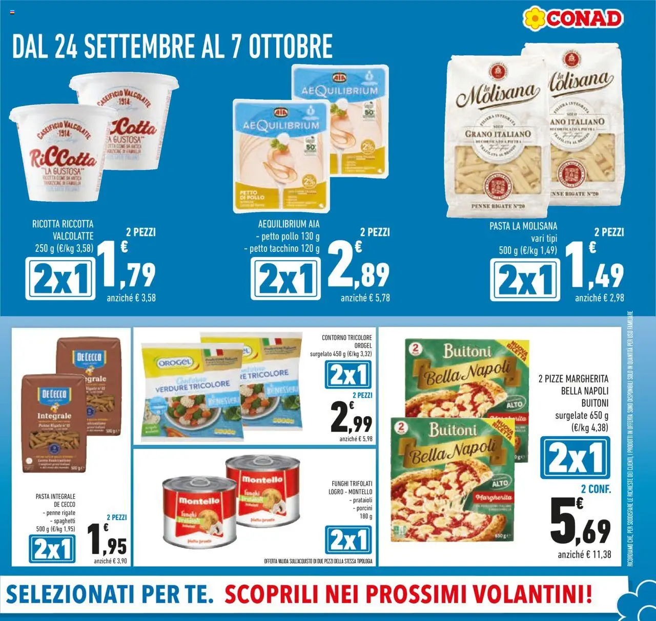 Volantino Conad del 24.09.2025 | Pagina: 5 | Prodotti: Pollo, Tacchino, Pasta, Funghi