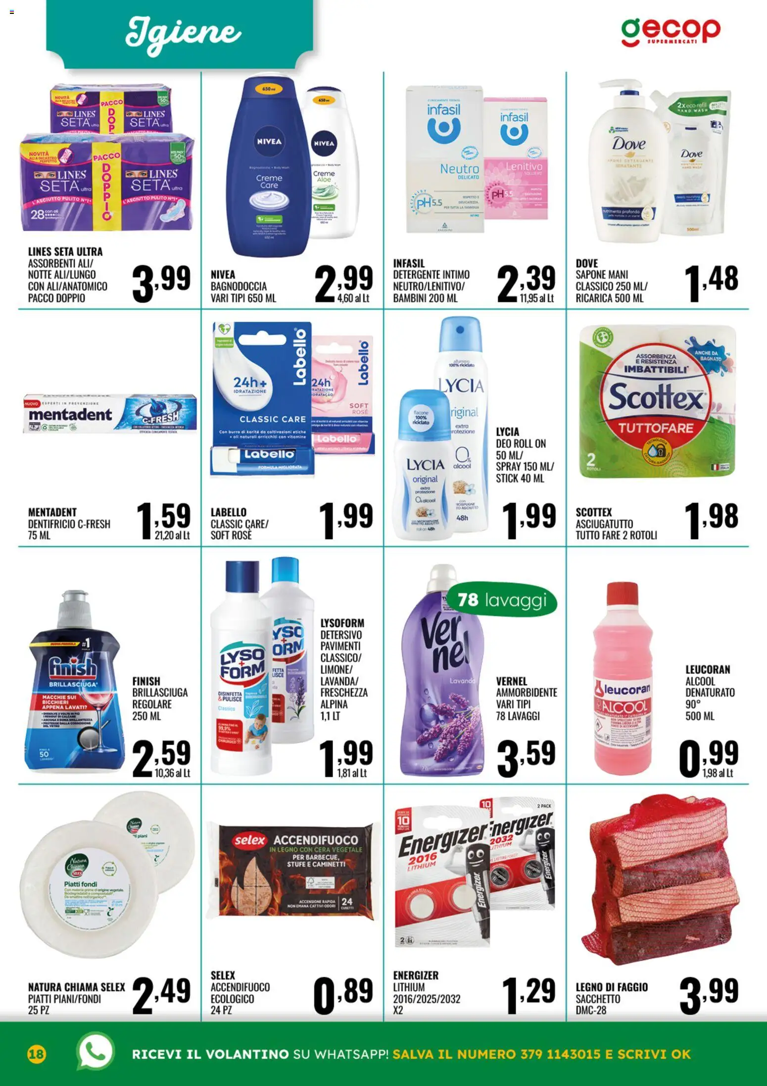 Volantino GECOP del 08.01.2026 | Pagina: 18 | Prodotti: Dentifricio, Detergente, Burro, Asciugatutto