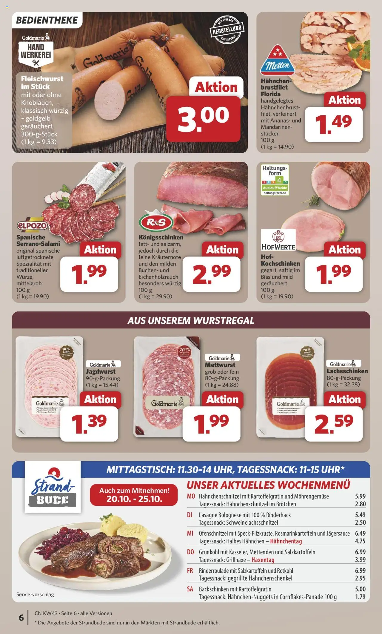 Combi Prospekt 	 – gültig ab 20.10.2025 | Seite: 6 | Produkte: Hahnchen, Hahnchenschenkel, Rotkohl, Hahnchenbrust