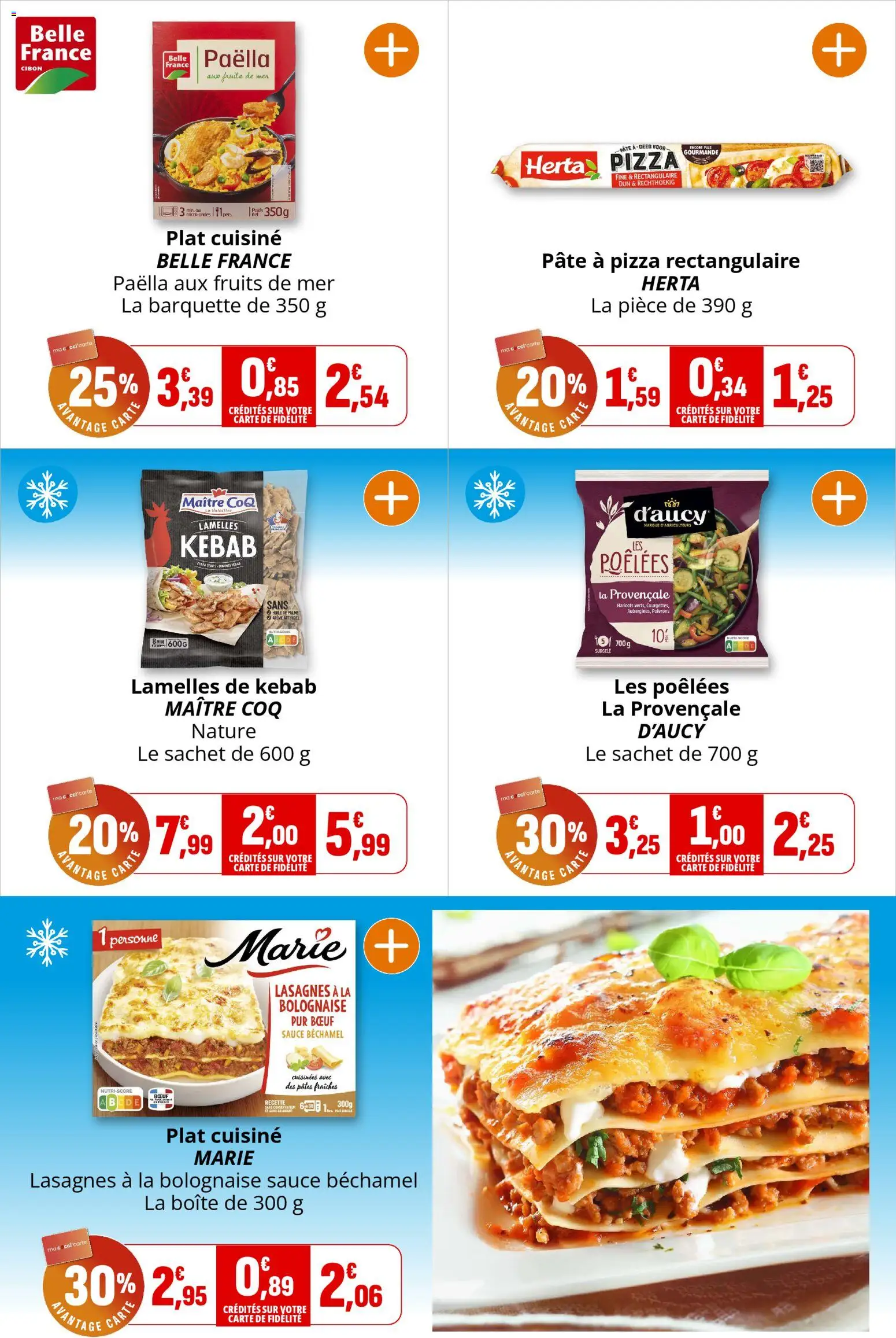 {H1} | Page: 18 | Produits: Fruits de mer, Pâtes fraîches, Lasagnes, Pizza