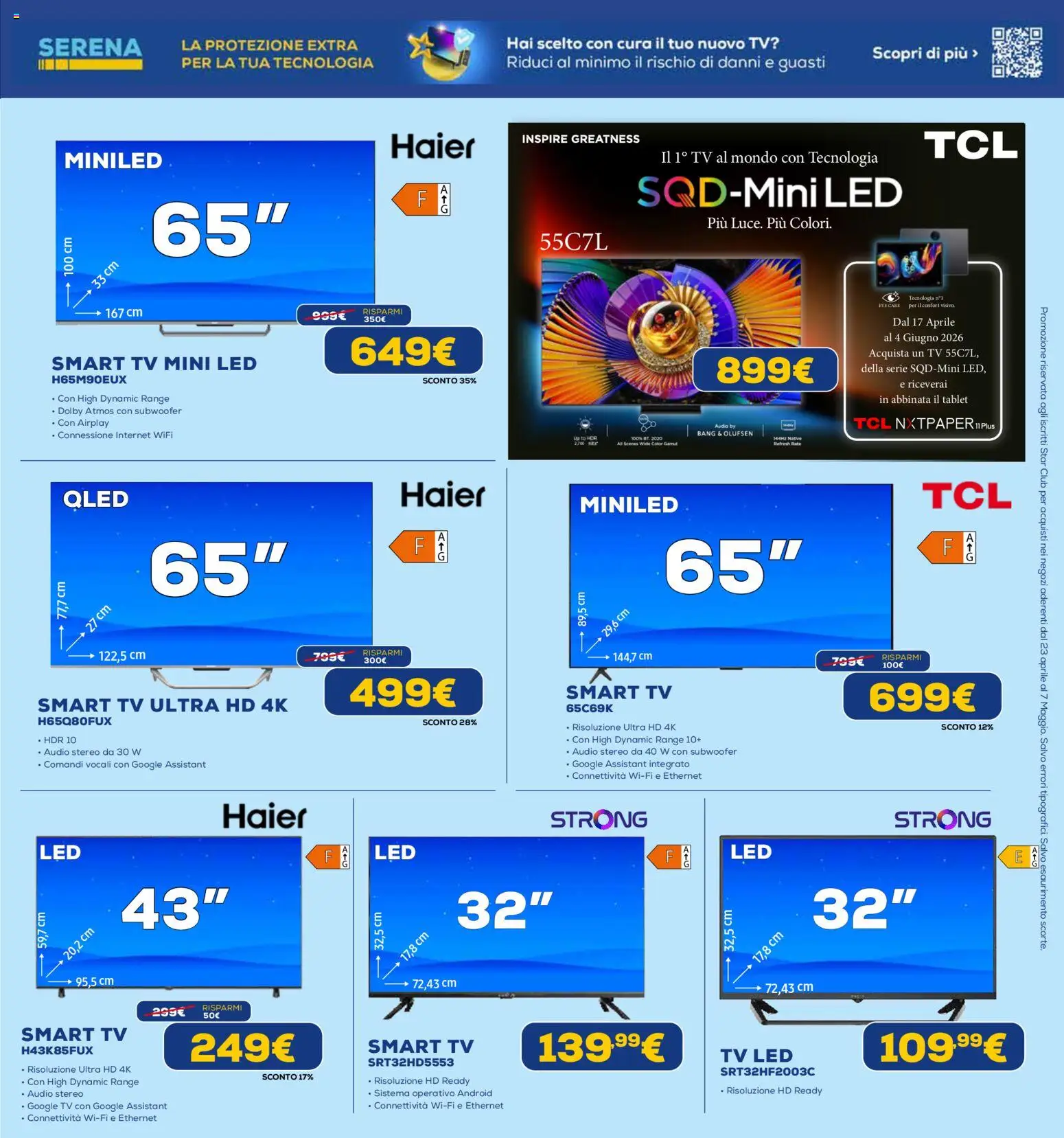 Volantino Euronics del 23.04.2026 | Pagina: 18 | Prodotti: smart TV, Tablet, TV, Audio