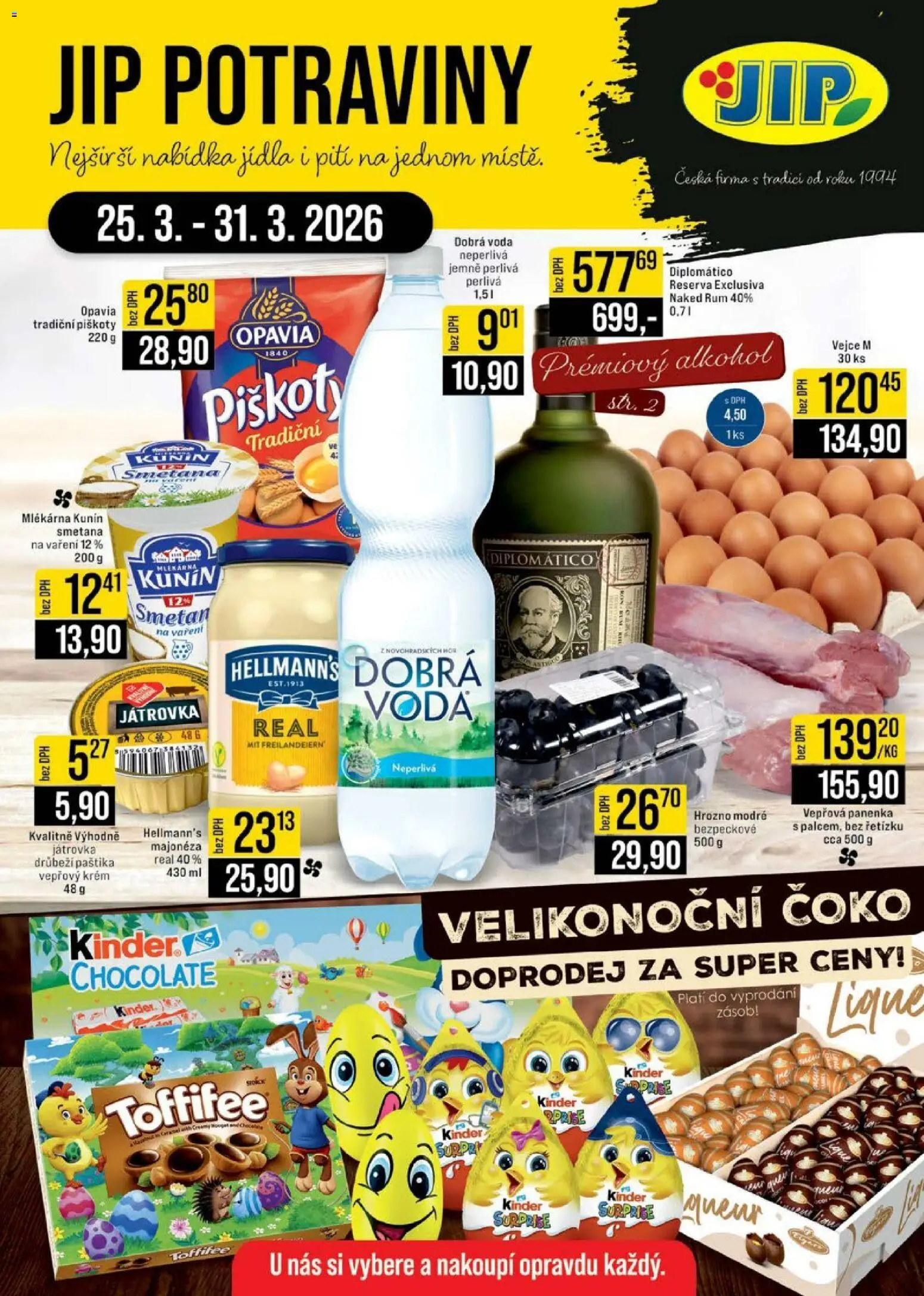 Jip leták - Cash & Carry od 25.03.2026 | Strana: 1 | Produkty: Smetana, Piškoty, Majonéza, Potraviny