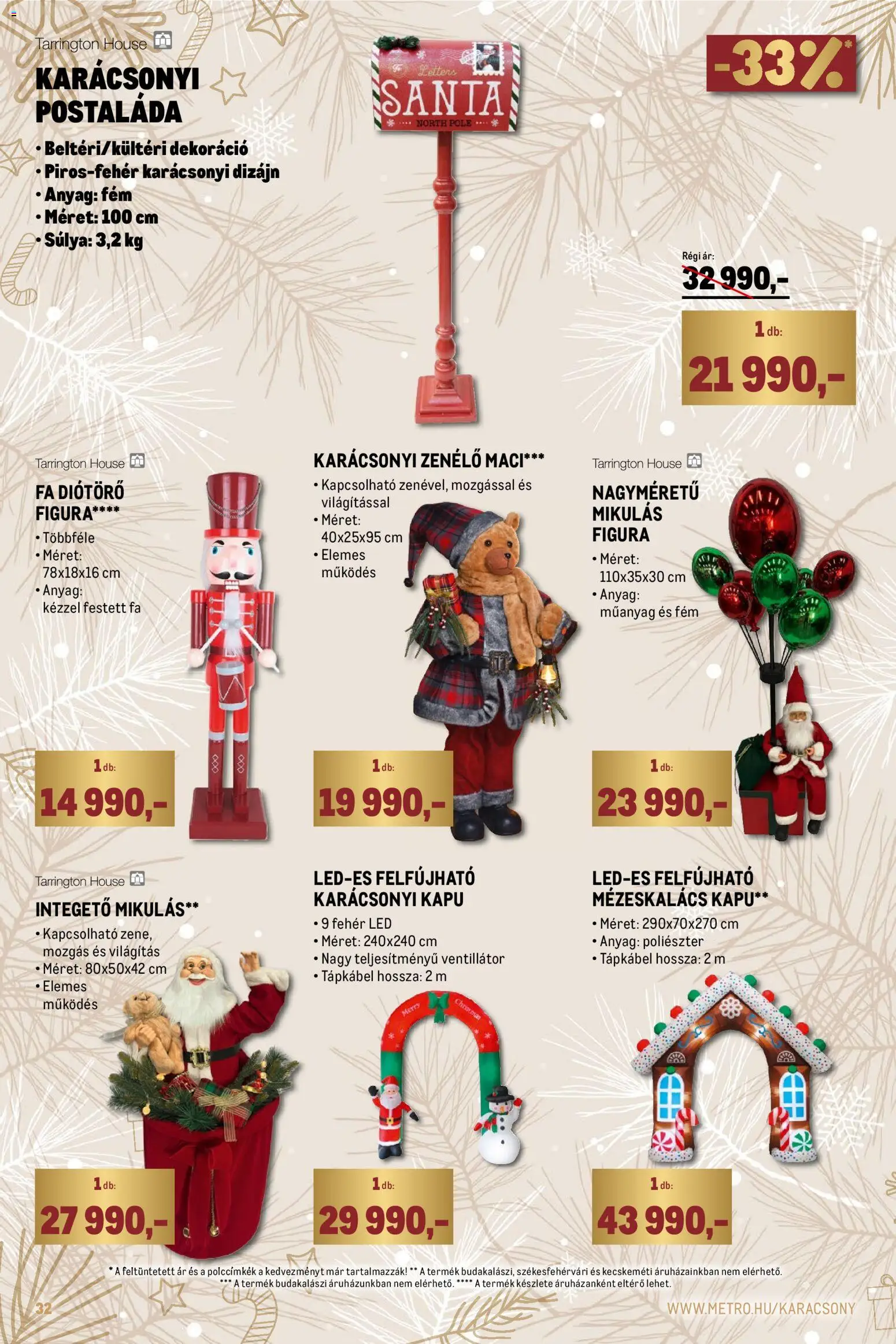 Metro akciós ujság - amely érvényes a következő dátumtól: 02.11.2025 | Oldal: 32 | Termékek: Mézeskalács, Kapu, Postaláda, Dekoráció