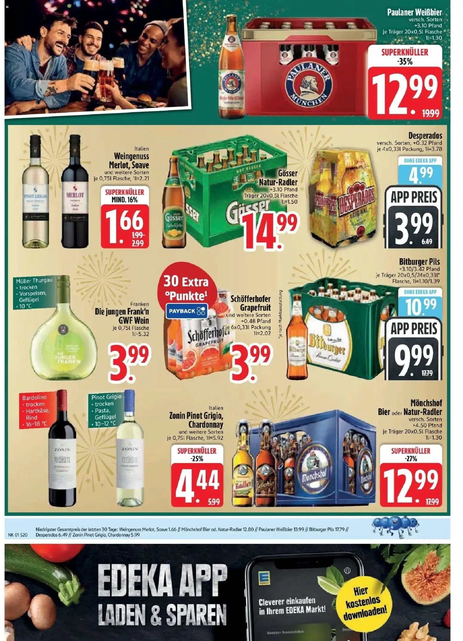 Edeka prospekt Vohburg	 – gültig ab 28.12.2025 | Seite: 22 | Produkte: Monchshof, Pils, Grapefruit, Desperados