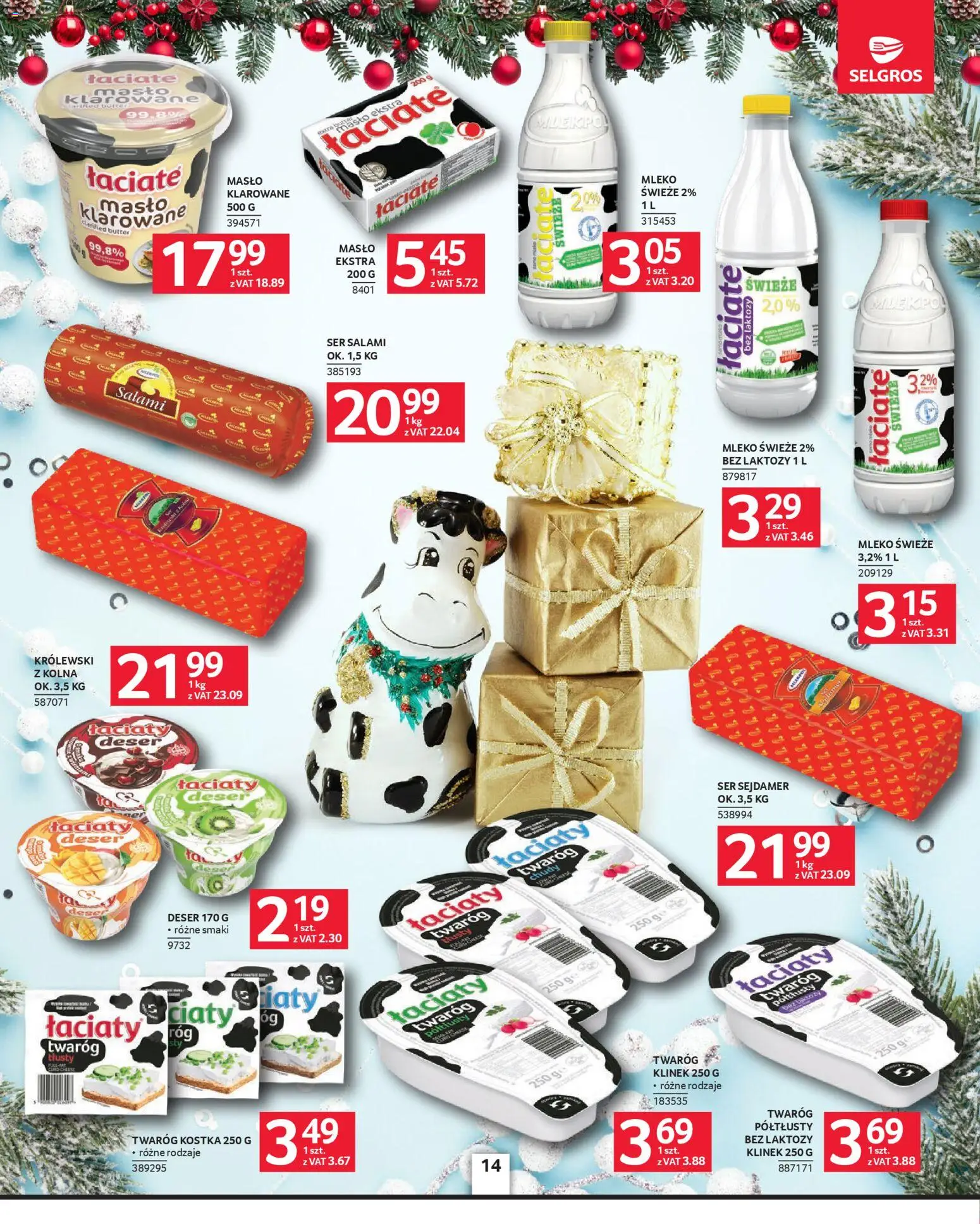 Selgros cash&carry Gazetka od 04.12.2025 | Strona: 14 | Produkty: Bez laktozy, Mleko, Masło, Twaróg