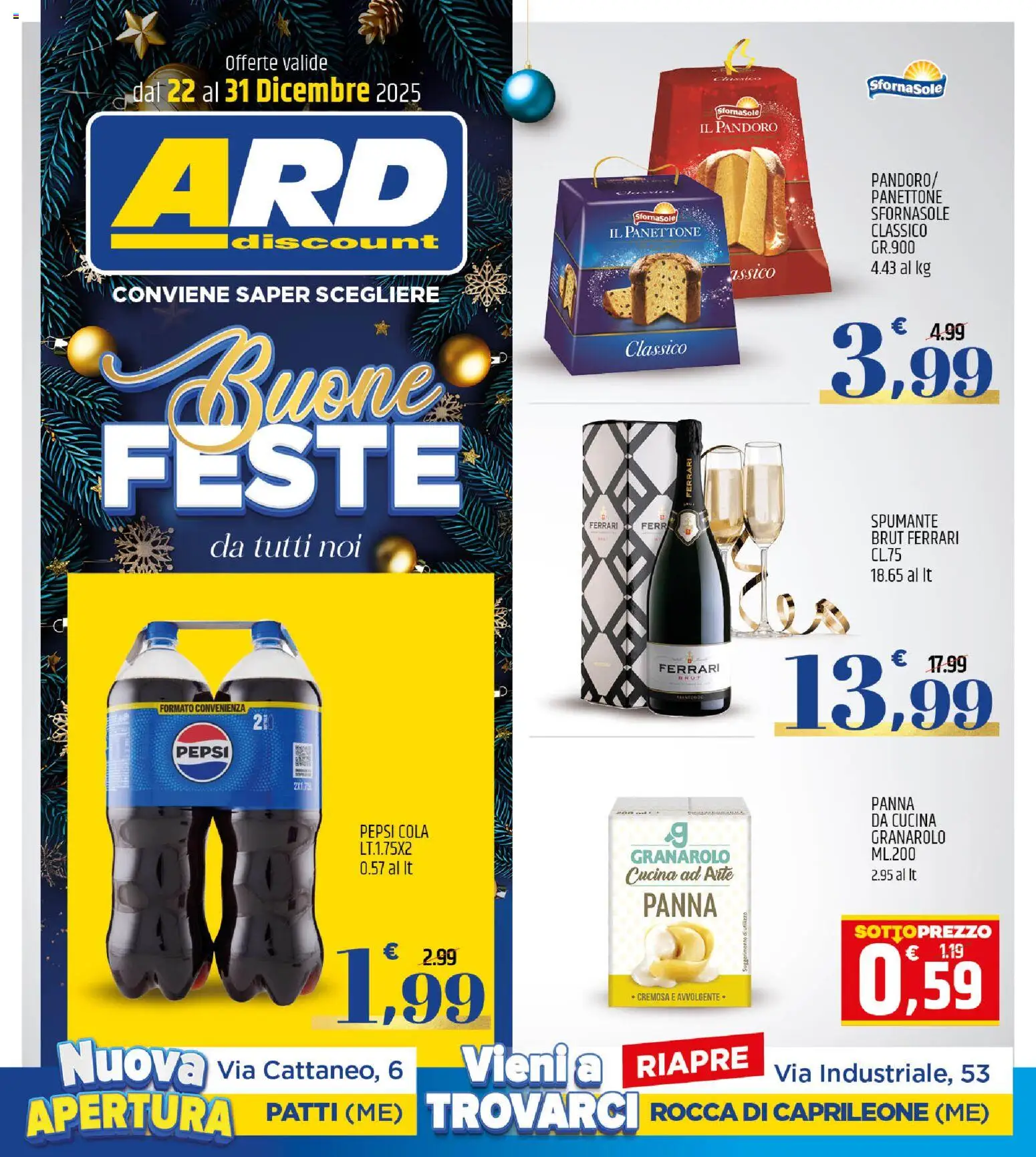Volantino ARD Discount del 22.12.2025 | Pagina: 32 | Prodotti: Panna, Pandoro, Panettone, Pepsi