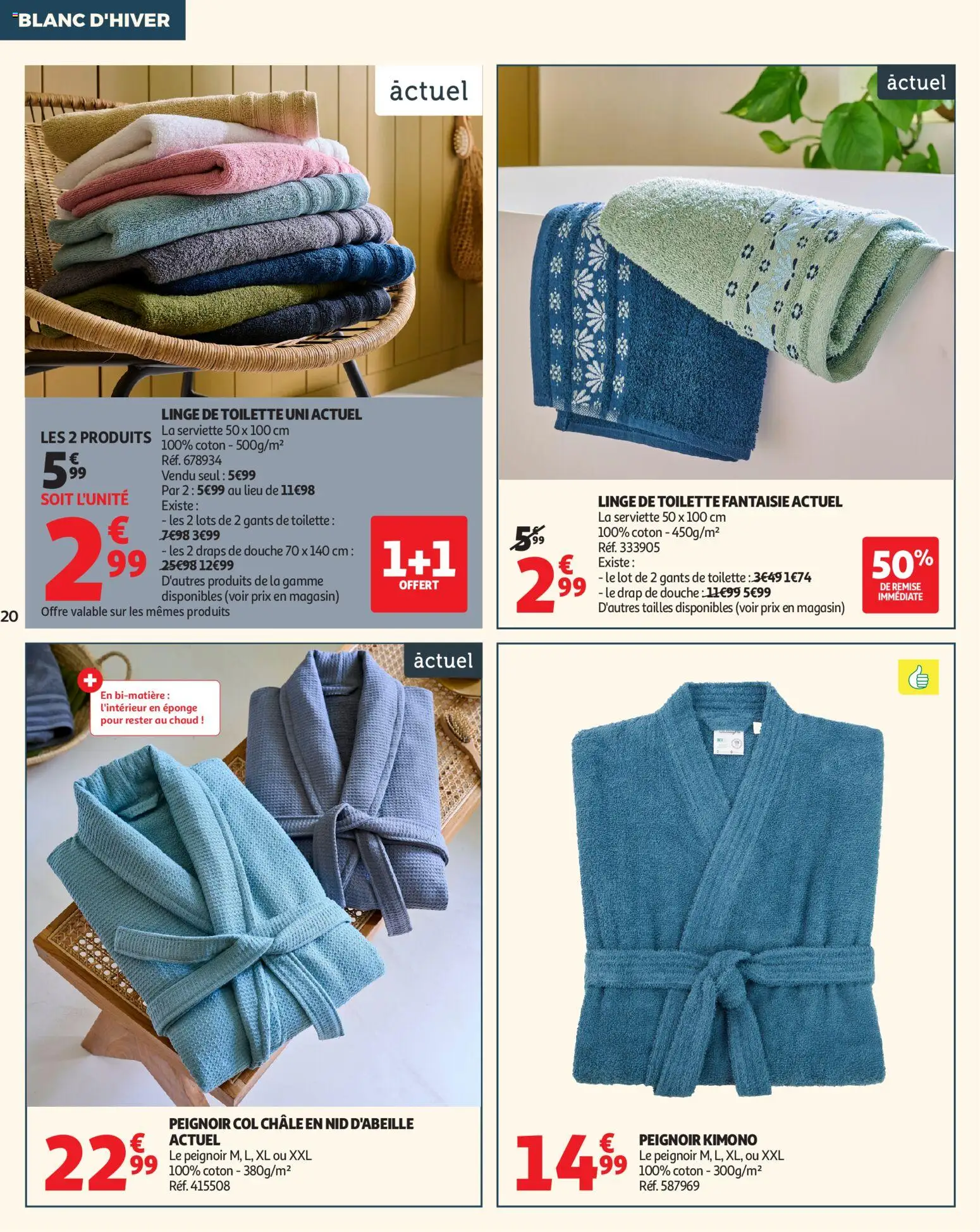 {H1} | Page: 20 | Produits: Peignoir, Eponge, Kimono, Gants
