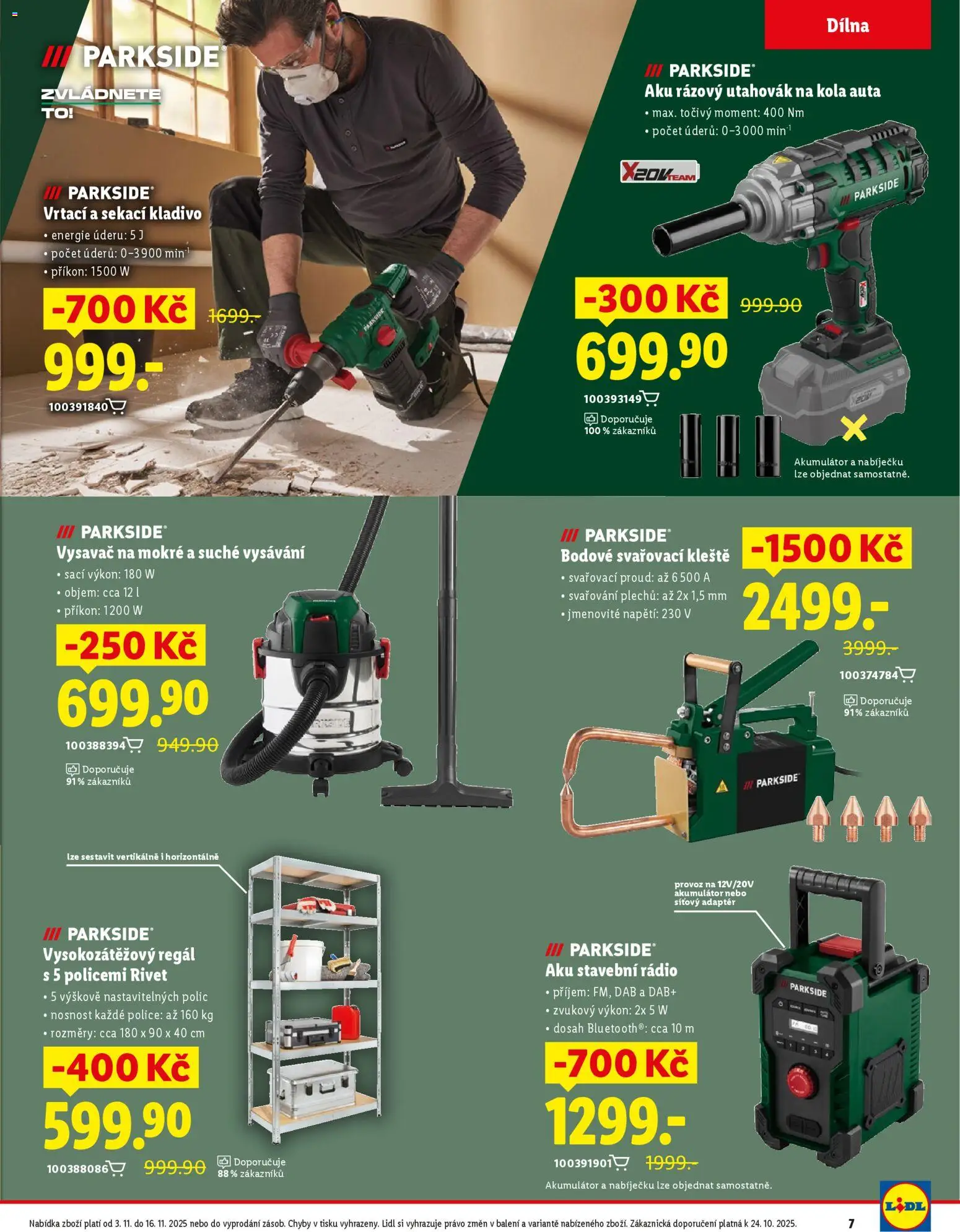 Lidl magazín od 03.11.2025 | Strana: 7 | Produkty: Rázový utahovák, Rádio, Kladivo, Kola