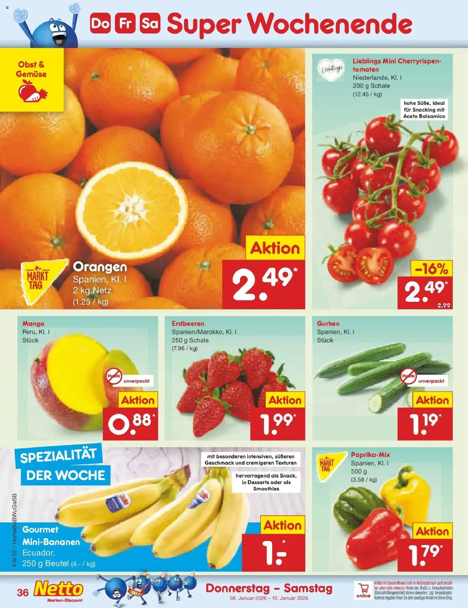 Netto Marken-Discount - Netto: Wochenangebote – gültig ab 05.01.2026 | Seite: 40 | Produkte: Balsamico, Orangen, Mango, Gurken