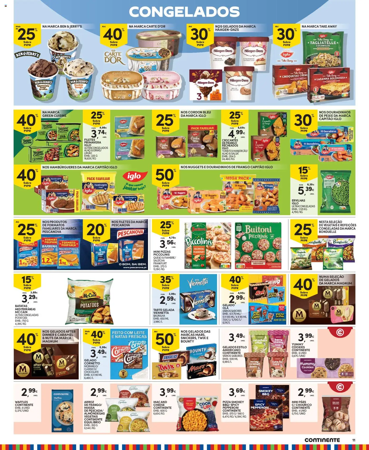 Continente Madeira │ válido de 14.04.2026 | Página: 11 | Produtos: Lasanha, Pizza, Tarte, Natas