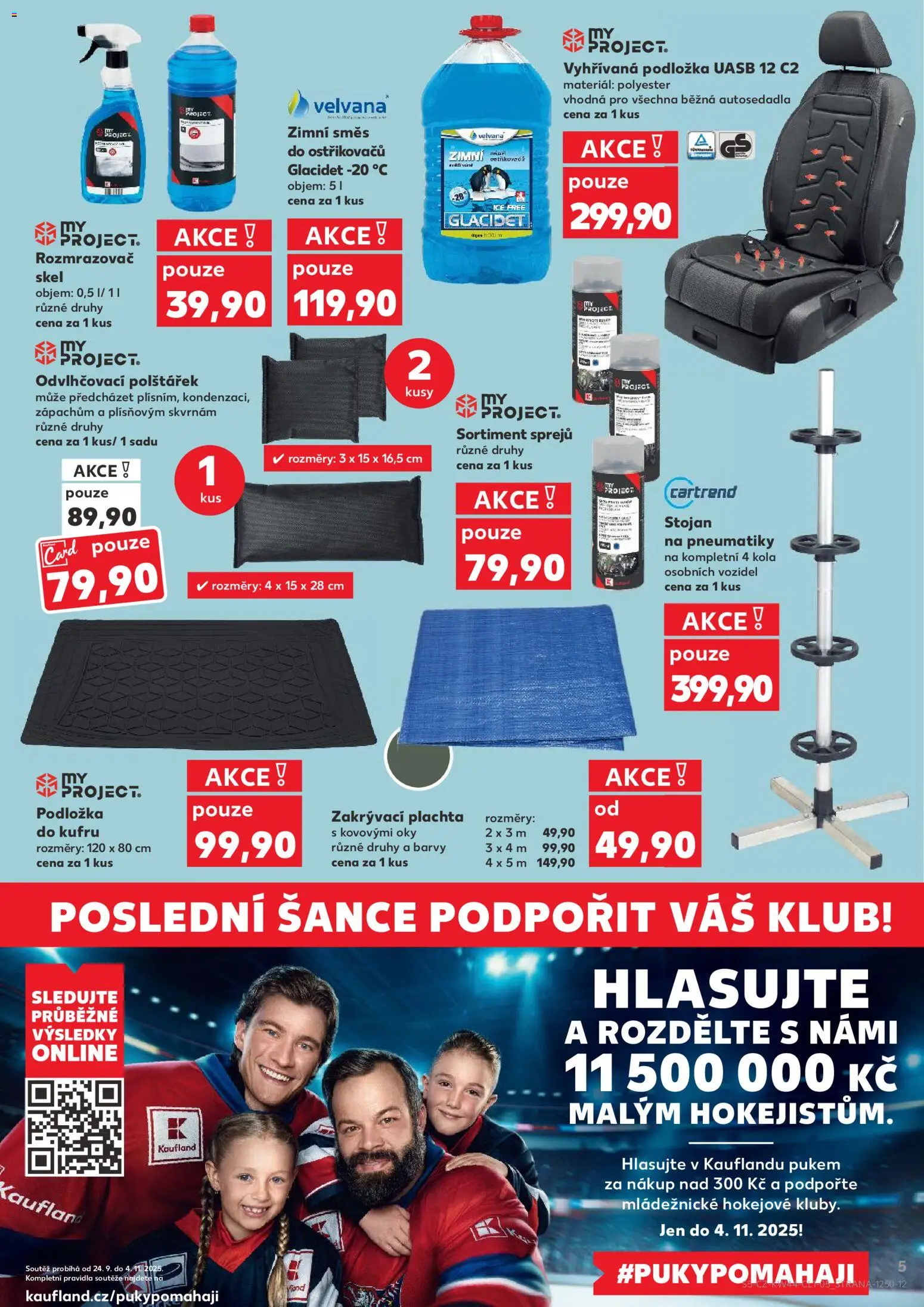 Kaufland leták - Kolín od 29.10.2025 | Strana: 5 | Produkty: Stojan na pneumatiky, Vyhřívaná podložka, Kola, Plachta