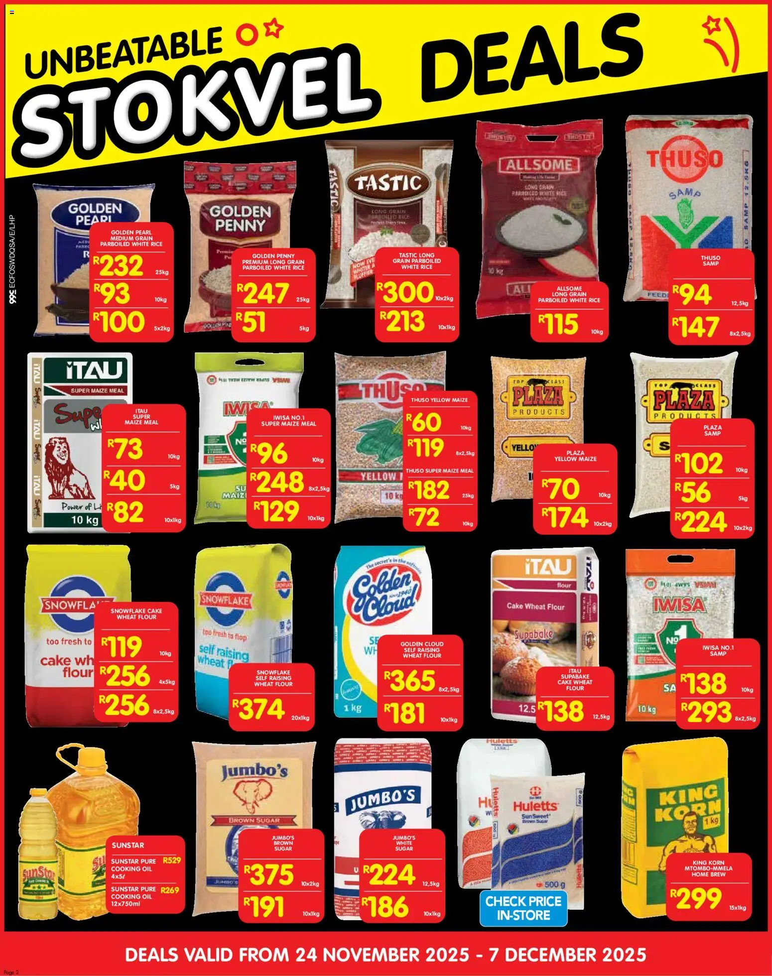 New Shoprite catalogue – valid from 24.11.2025 | Page: 6 | Products: Cake, Flour, Rice, Sugar