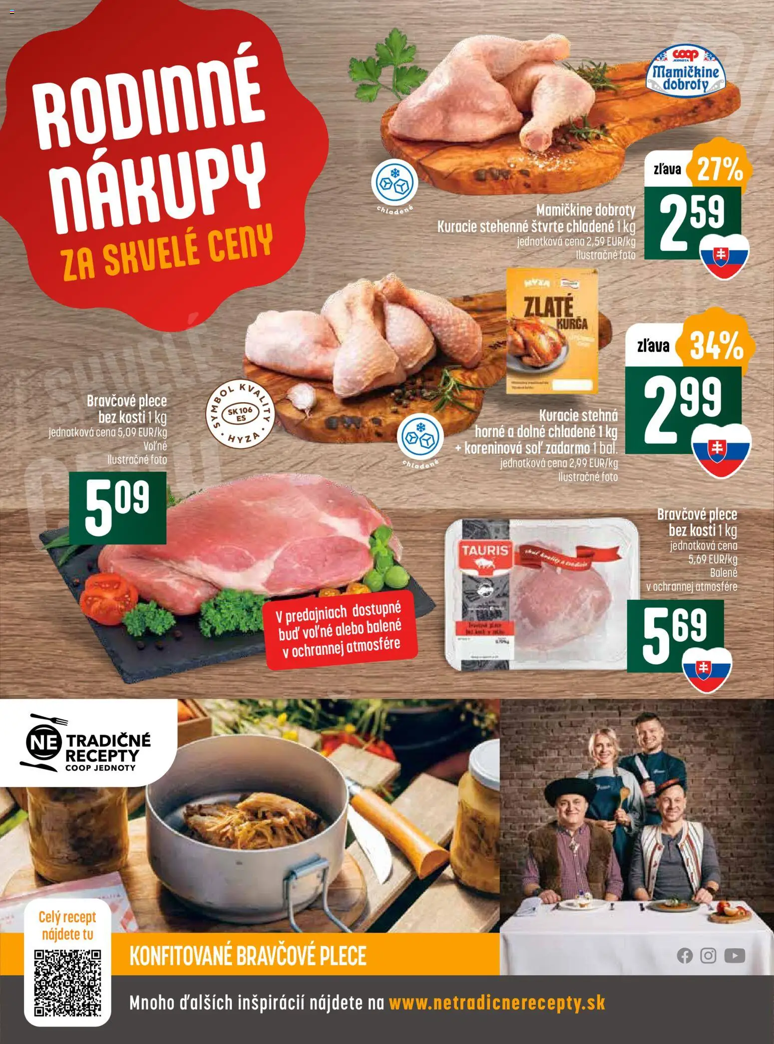 Nové COOP Jednota akcie – leták je platný od 06.11.2025 | Strana: 4 | Produkty: Bravčové plece, Kuracie stehná