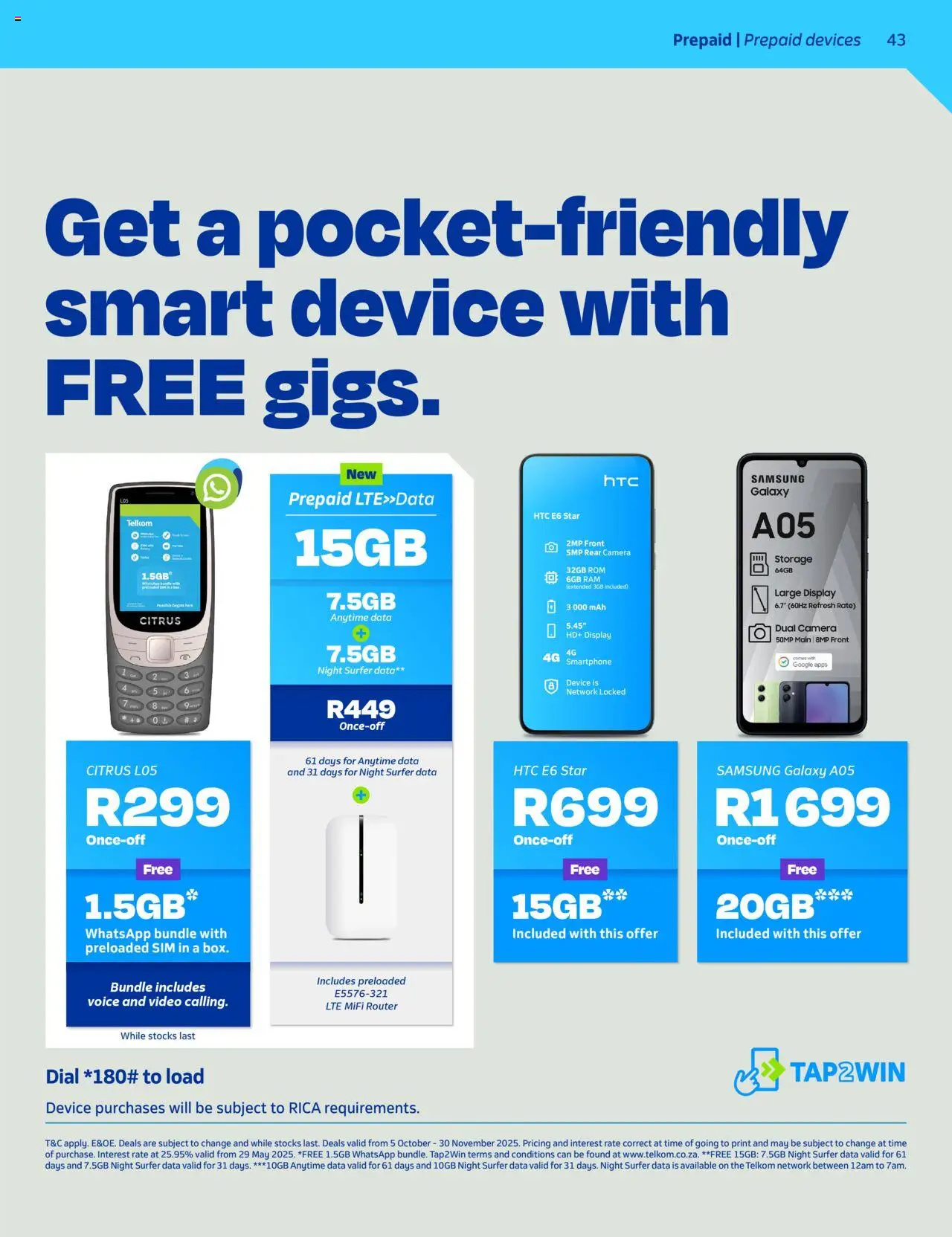 New Telkom catalogue – valid from 05.10.2025 | Page: 41 | Products: Data, Sim, Router, Smartphone