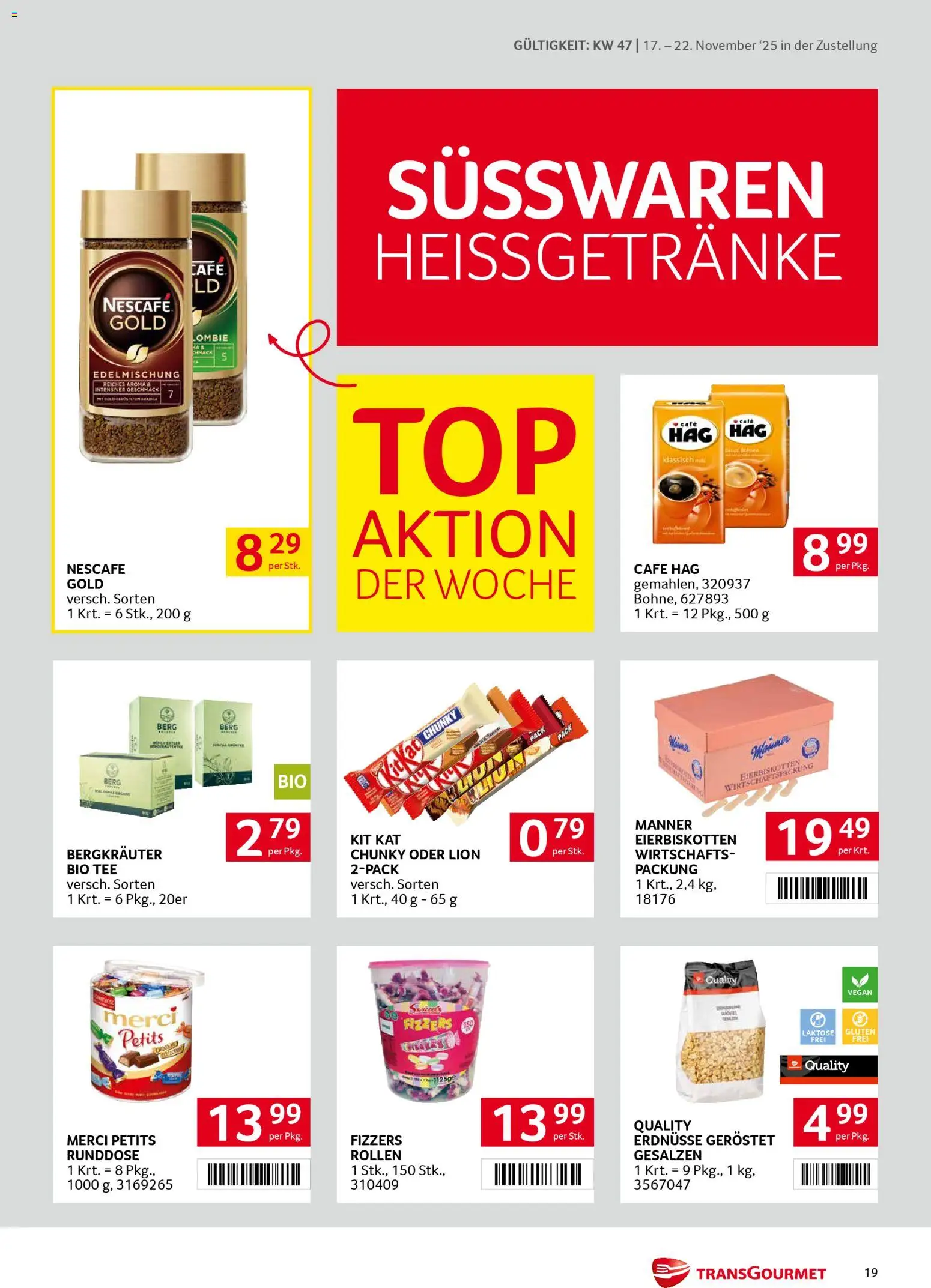 Transgourmet Zustellaktion gültig ab 17.11.2025 | Seite: 19 | Produkte: Папионка, Tee