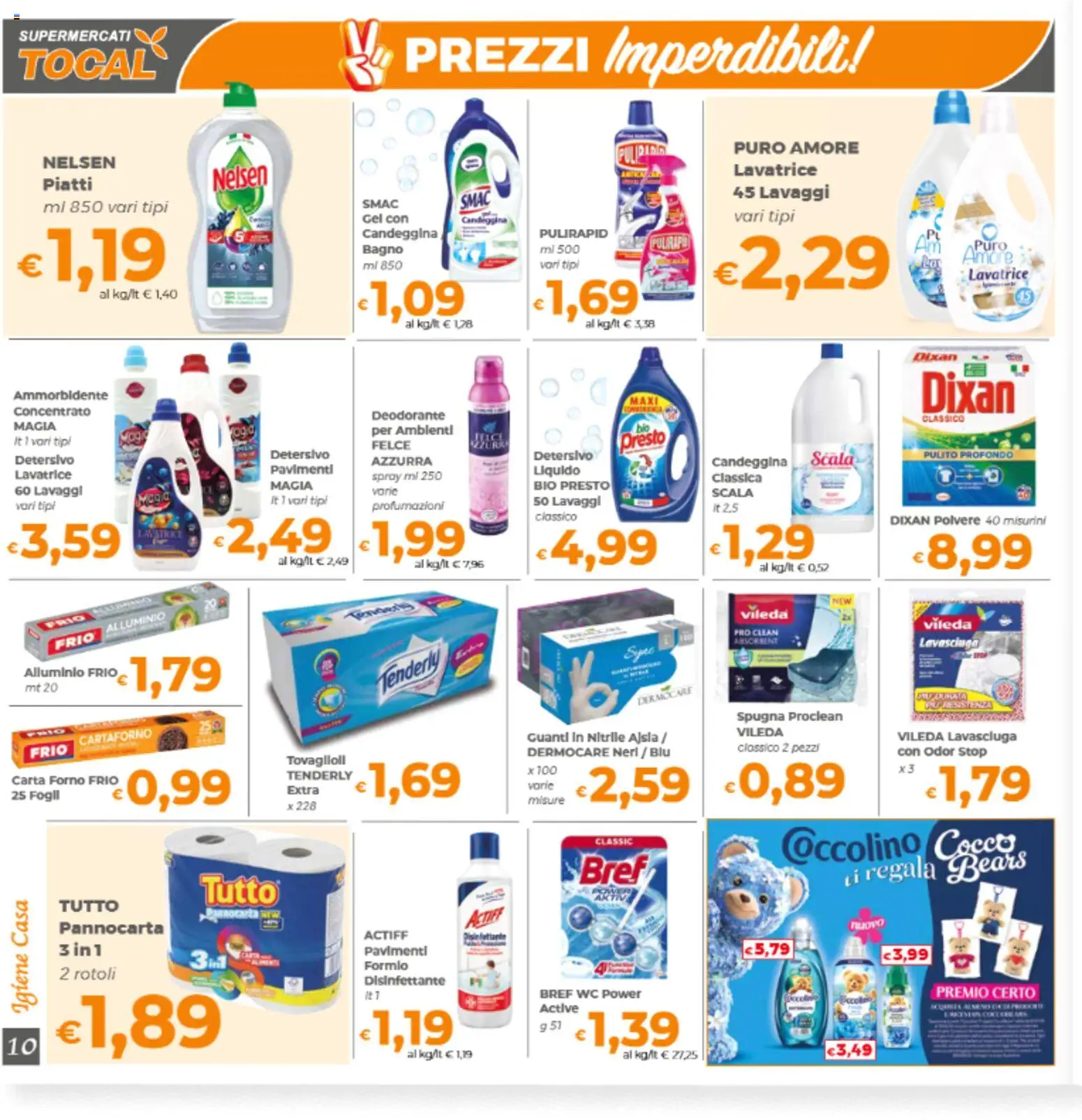 Volantino Tocal del 06.03.2026 | Pagina: 10 | Prodotti: Spugna, Lavasciuga, Candeggina, Guanti