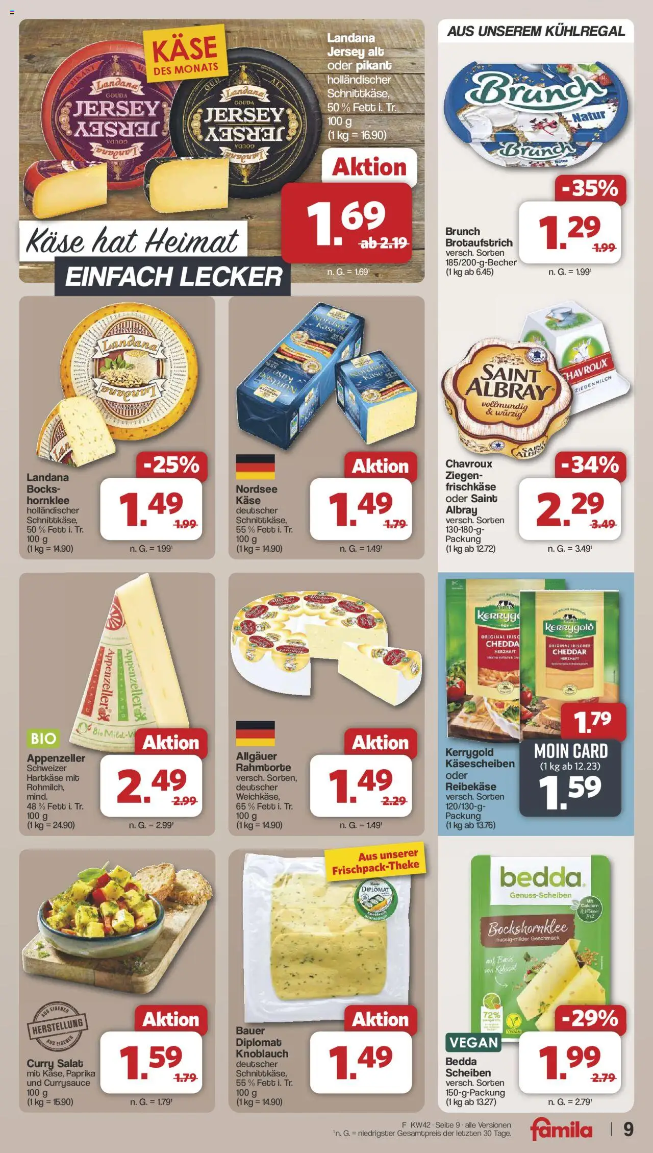 Famila Nordwest Prospekt 	 – gültig ab 13.10.2025 | Seite: 9 | Produkte: Gouda, Paprika, Reibekase, Frischkase