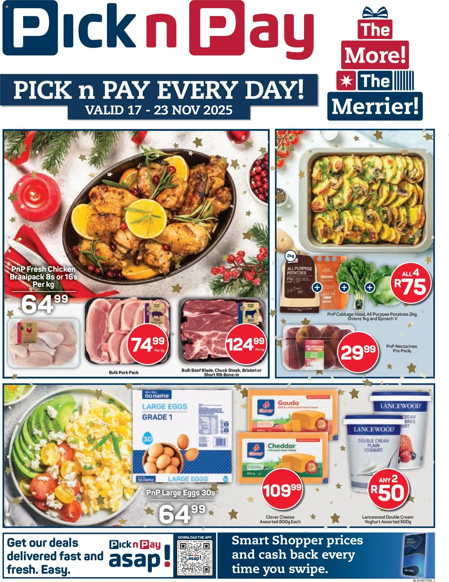 New Pick n Pay catalogue – valid from 17.11.2025 | Page: 1 | Products: Chicken, Potatoes, Onions, Nectarines