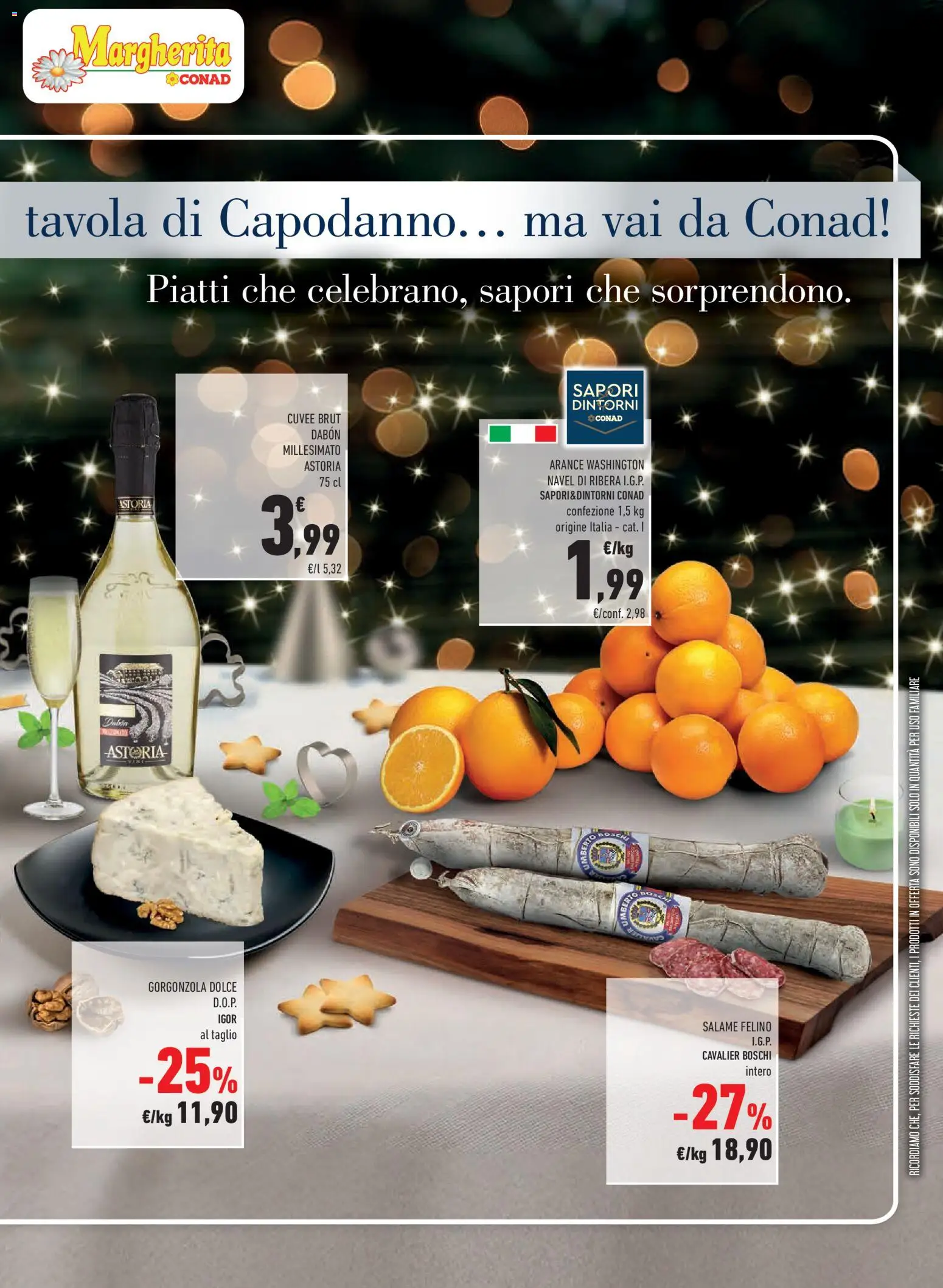 Volantino Conad del 27.12.2025 | Pagina: 5 | Prodotti: Salame, Arance, Gorgonzola