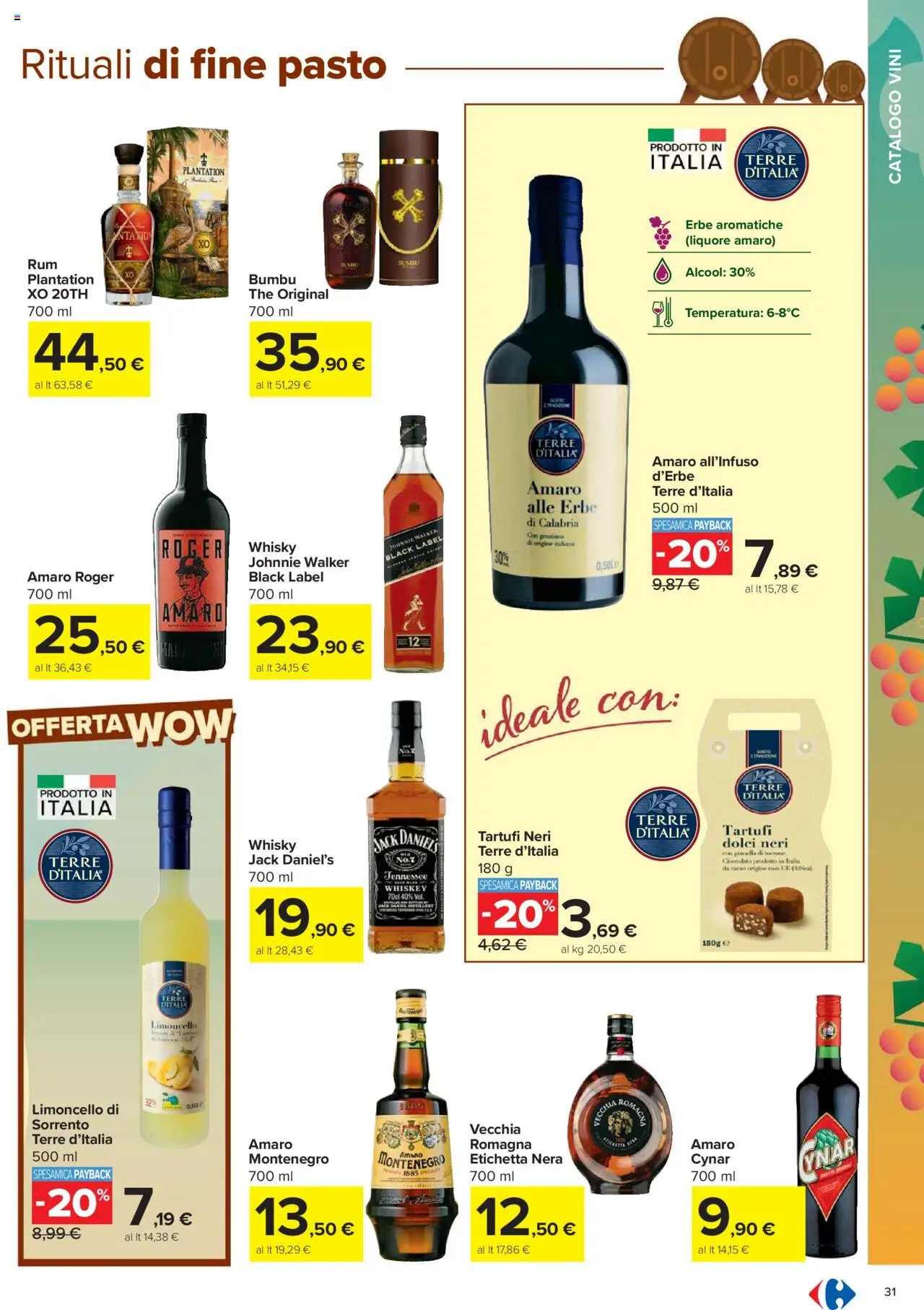 Volantino Carrefour del 06.10.2025 | Pagina: 31 | Prodotti: The, Limoncello, Liquore, Amaro