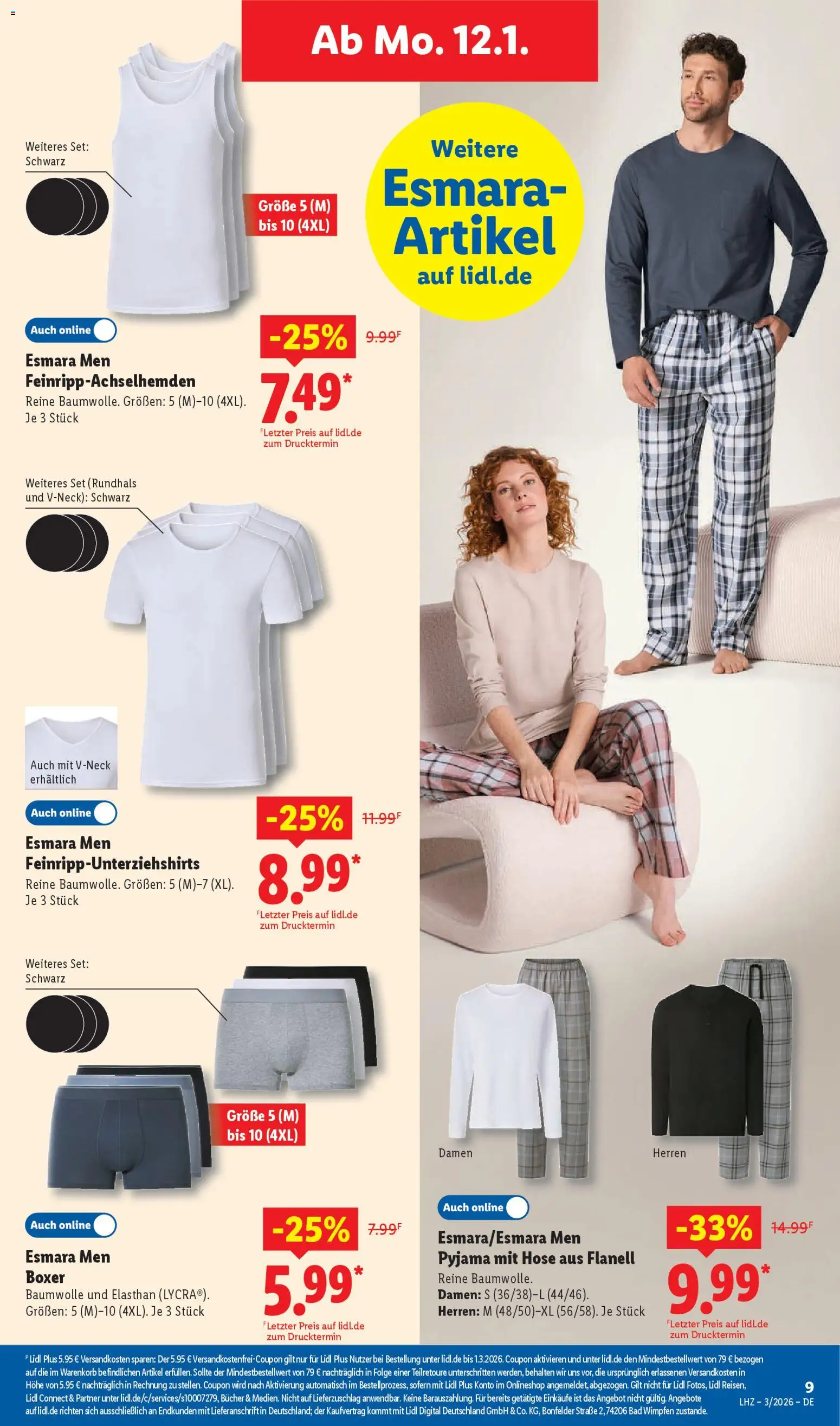Lidl Prospekt Aarbergen – gültig ab 12.01.2026 | Seite: 27 | Produkte: Bad, Hose, Pyjama, Boxer