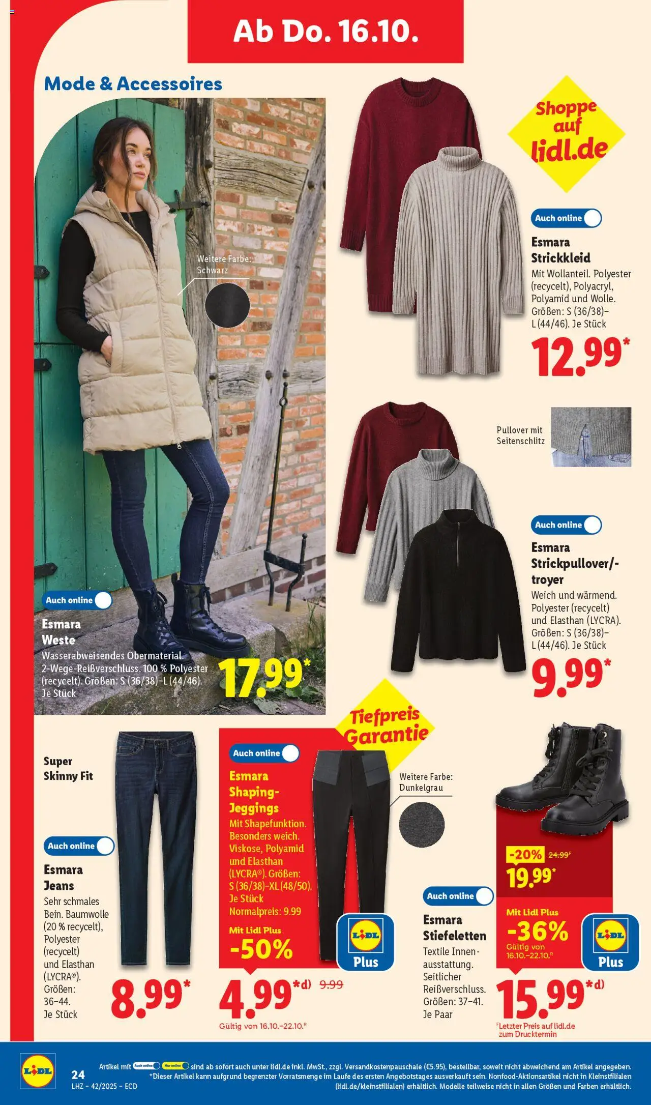 Lidl Prospekt 	 – gültig ab 13.10.2025 | Seite: 20 | Produkte: Pullover, Weste, Jeans