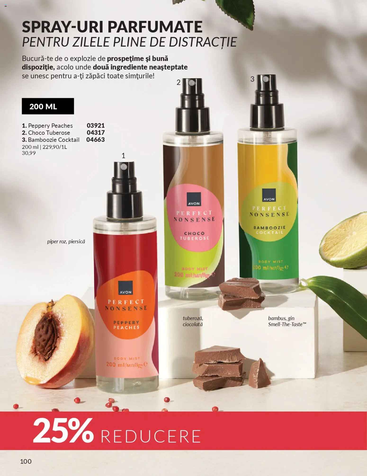 Noul catalog Avon – valabil de la 01.02.2026 | Pagină: 102 | Produse: Piersică, Body, Ciocolată, Gin