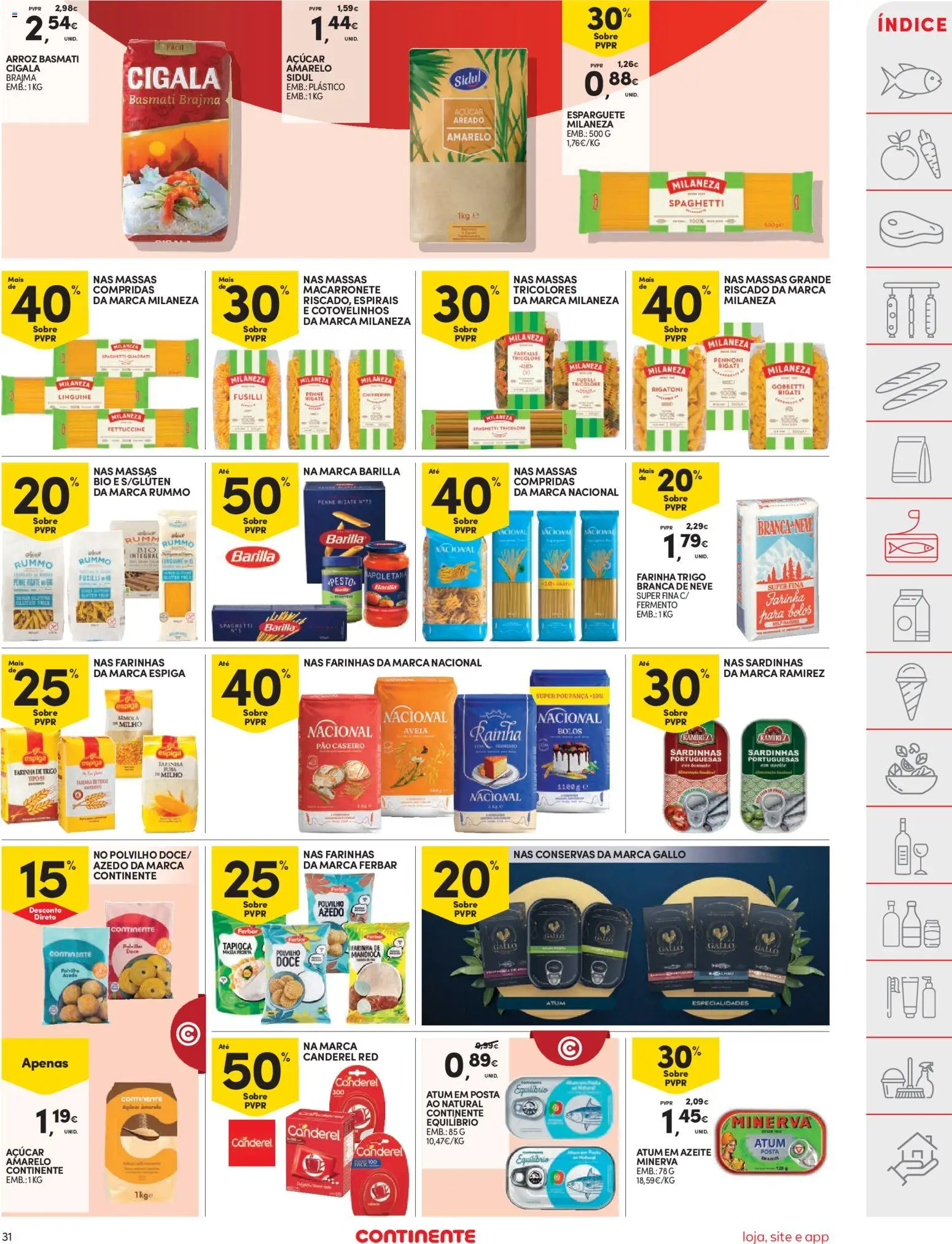 Continente folheto │ válido de 26.12.2025 | Página: 31 | Produtos: Esparguete, Milaneza, Pão, Massa