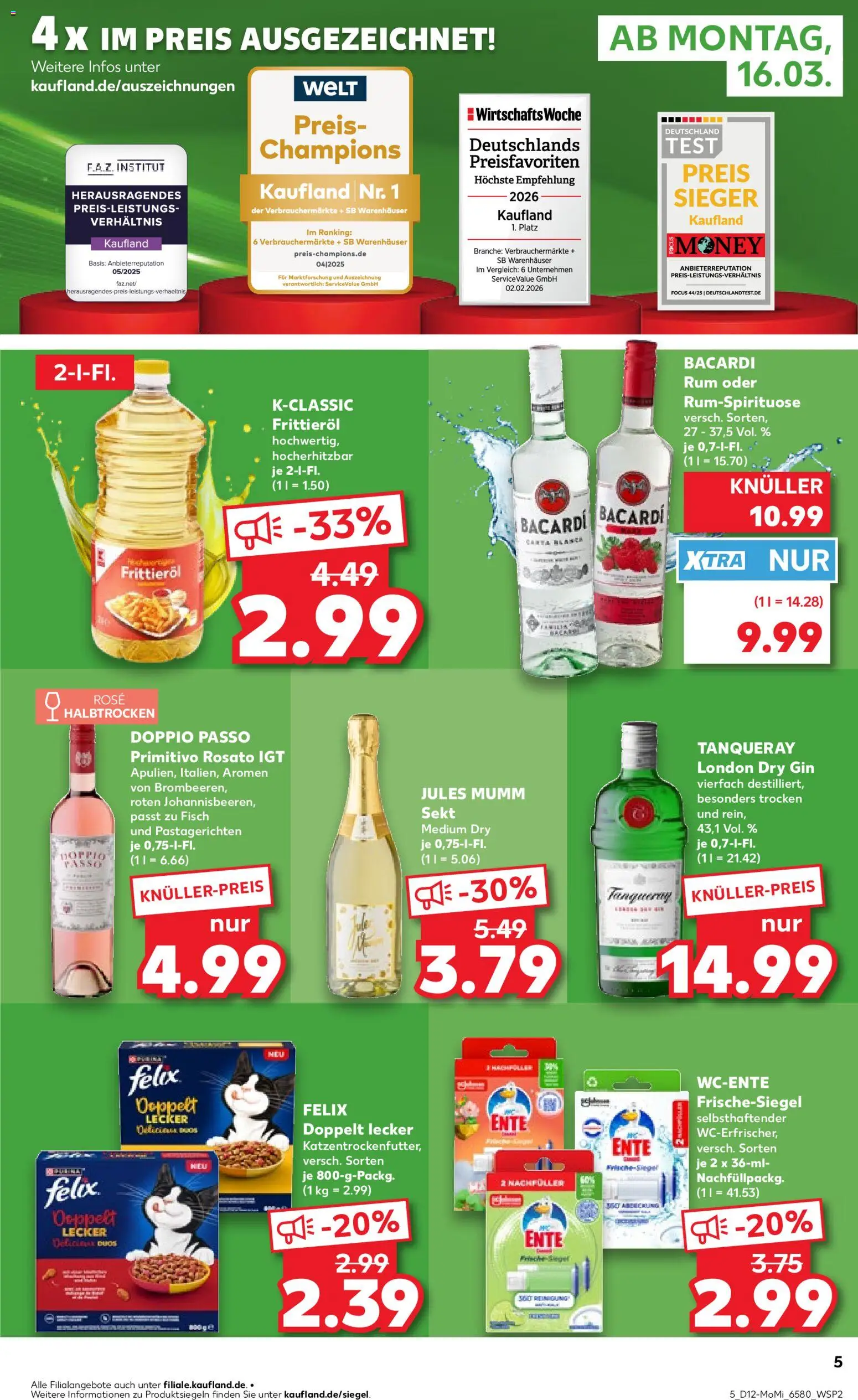 Kaufland Prospekt Hamburg	 – gültig ab 16.03.2026 | Seite: 5 | Produkte: Mumm sekt, Jules mumm, Doppio Passo, Ente