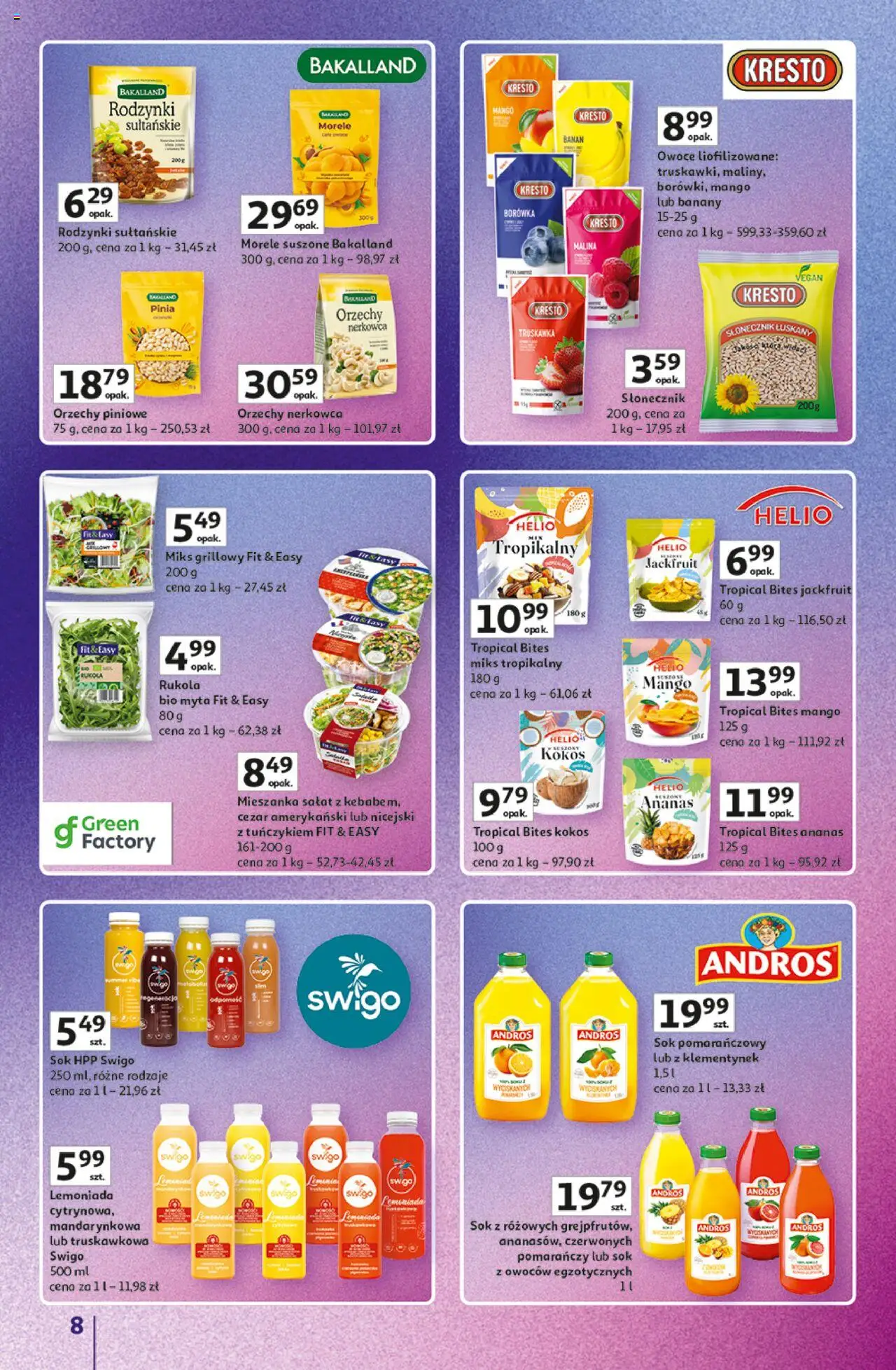 Auchan Gazetka - Znane Marki Duży Wybór Hipermarket od 12.06.2025 | Strona: 8 | Produkty: Mango, Sok, Banany, Orzechy