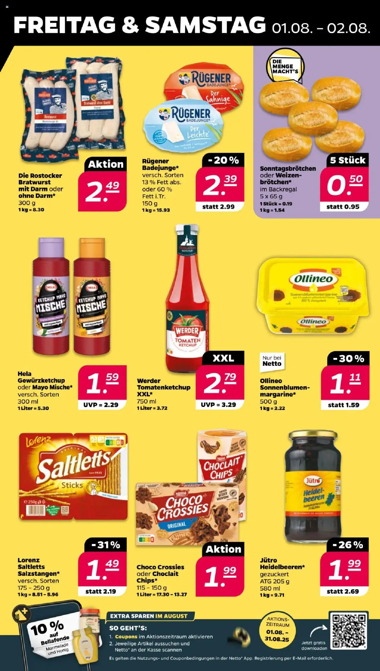 Netto Prospekt 	 - gültig ab dem 28.07.2025 | Seite: 33 | Produkte: Bratwurst, Tomaten, Chips, Ketchup