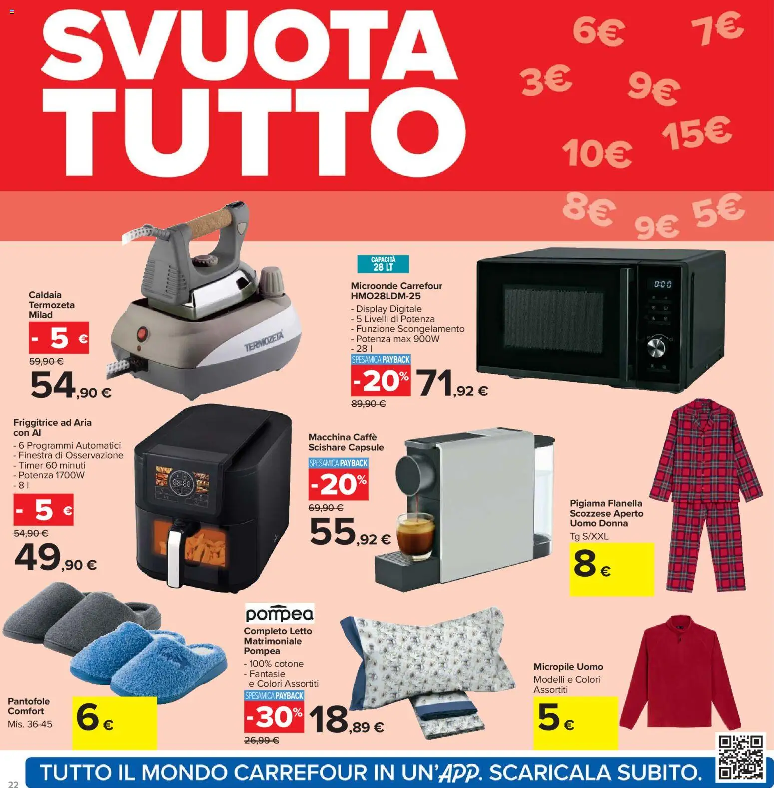Volantino Carrefour del 27.01.2026 | Pagina: 22 | Prodotti: Microonde, Friggitrice ad aria, Caffè, Friggitrice
