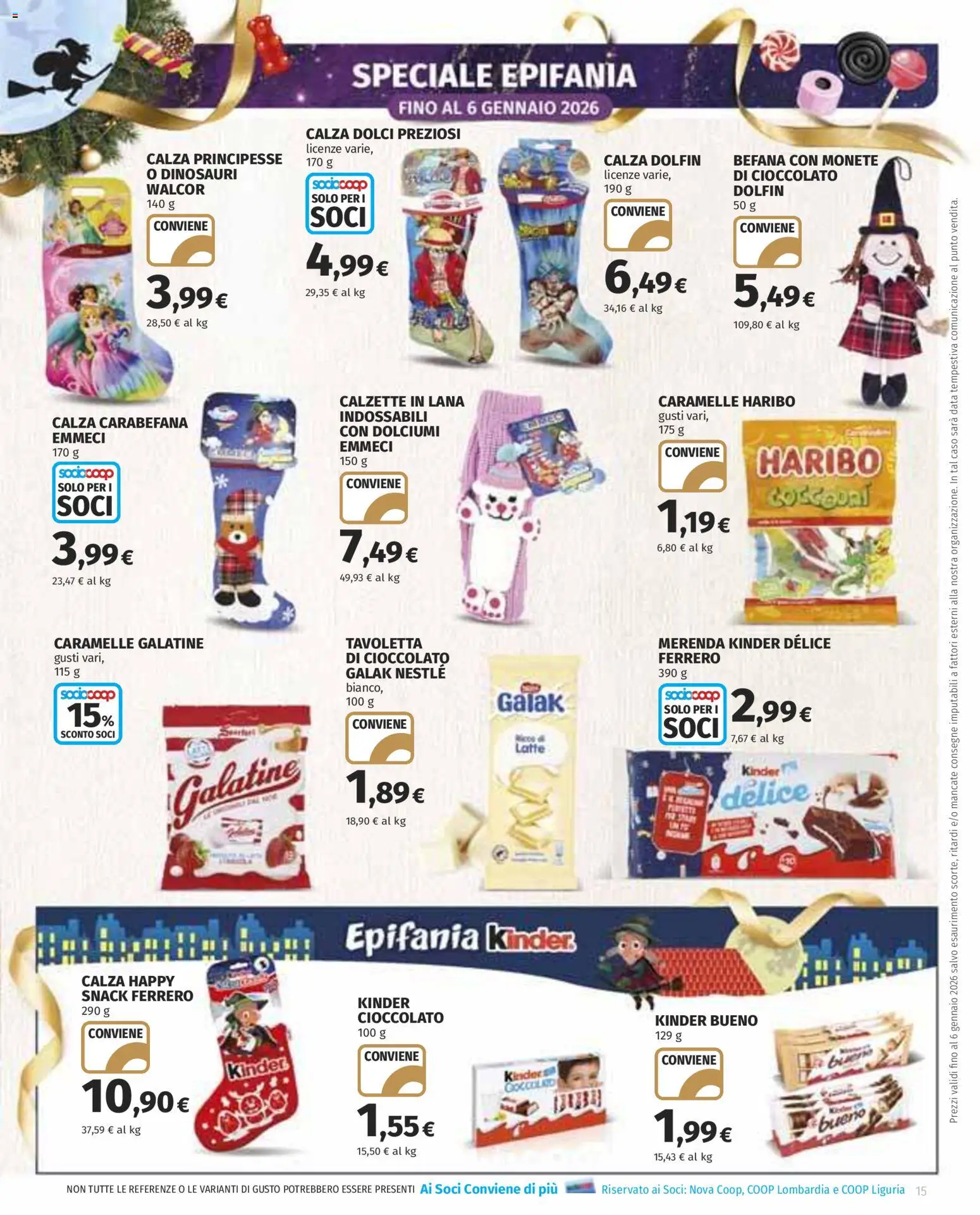 Volantino COOP del 22.12.2025 | Pagina: 15 | Prodotti: Cioccolato, Caramelle, Latte, Data