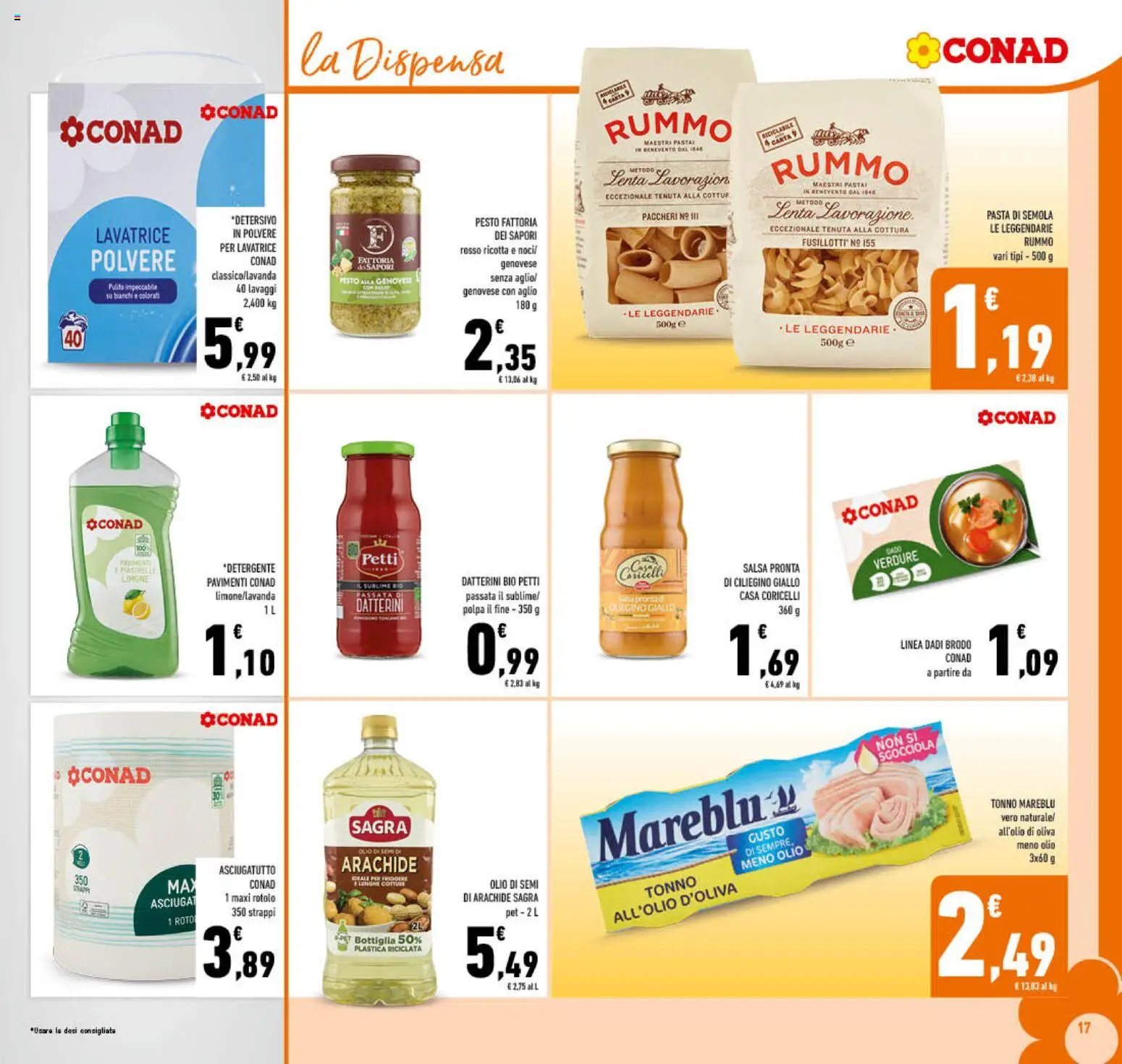 Volantino Conad del 27.12.2025 | Pagina: 17 | Prodotti: Pavimento, Verdure, Lavatrice, Bottiglia