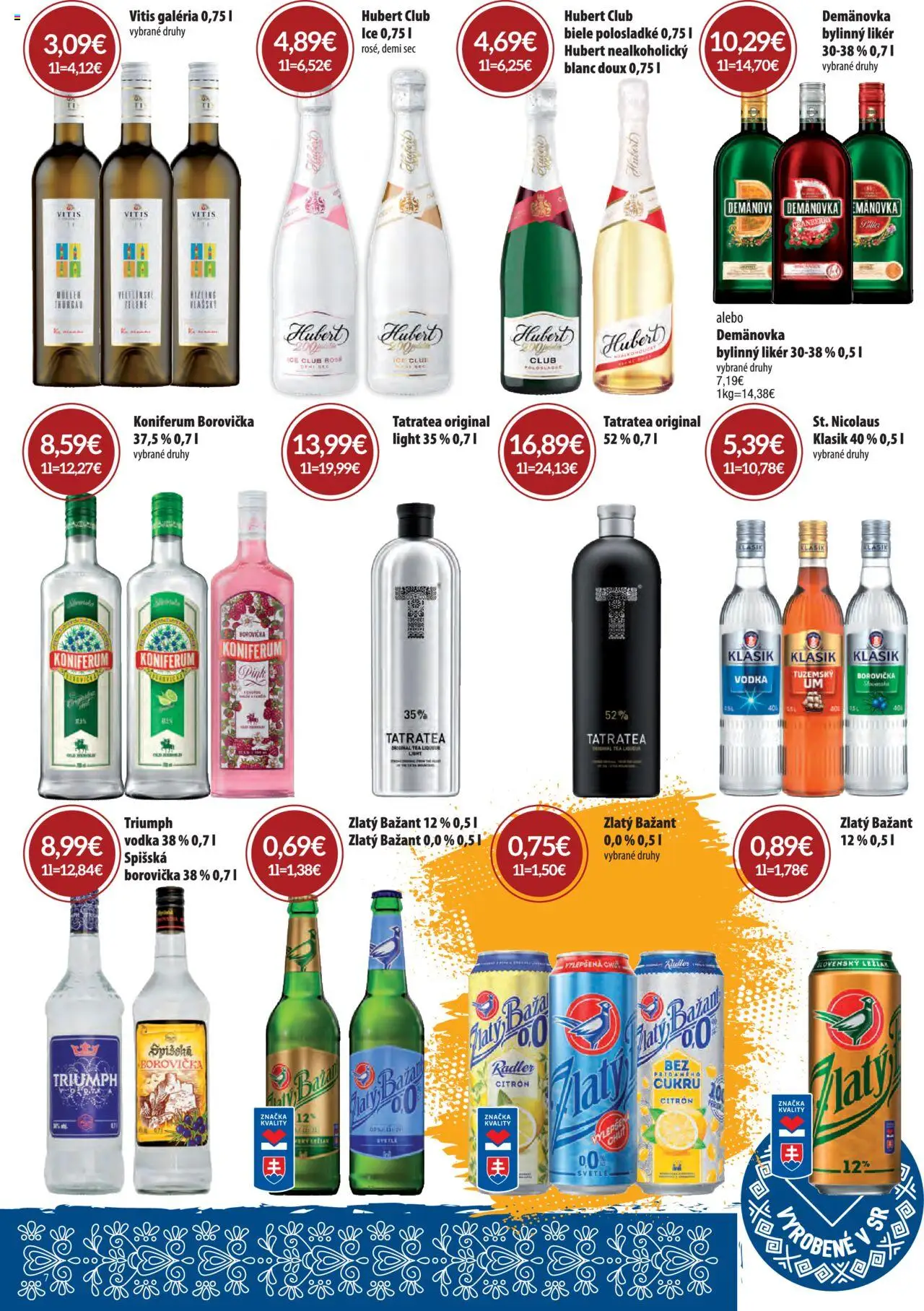 CBA Komfos Leták │ platný od 07.08.2025 | Strana: 7 | Produkty: Borovička, Koniferum, Zlatý Bažant, Svetlá