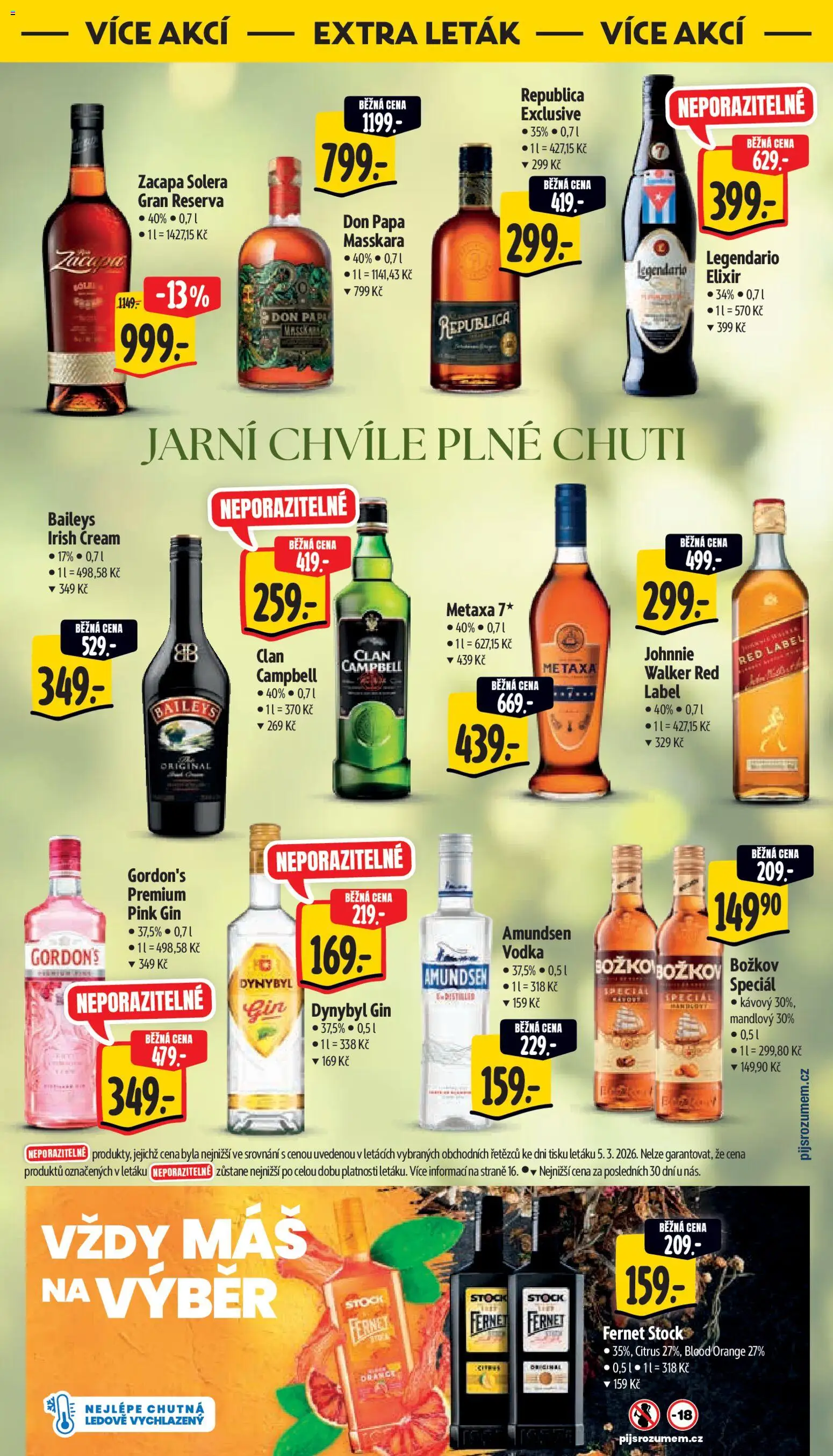 Albert leták - Supermarket od 11.03.2026 | Strana: 45 | Produkty: Red Label, Don papa, Baileys, Zacapa