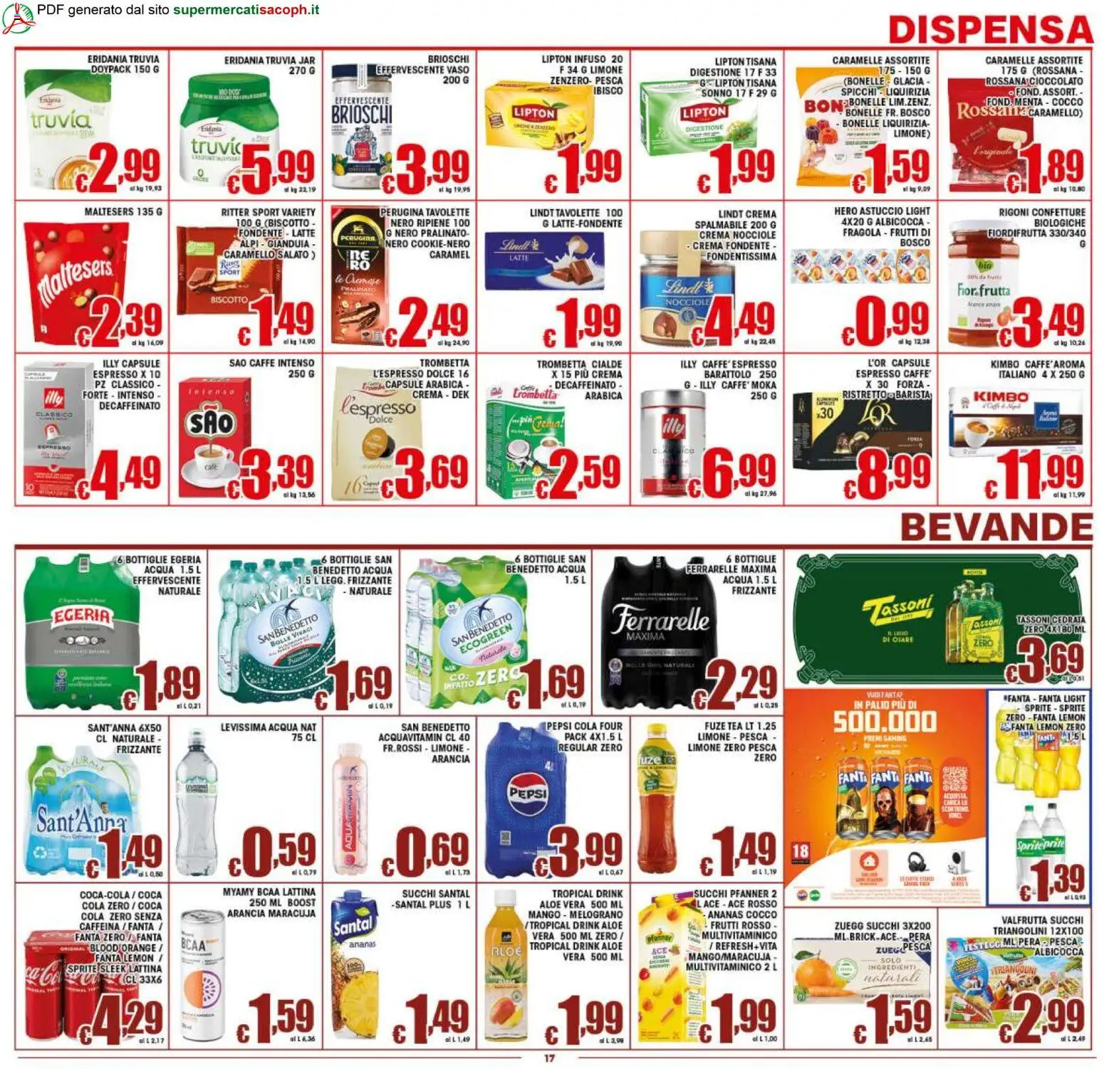 Volantino Sacoph del 17.04.2026 | Pagina: 17 | Prodotti: Nocciole, Aloe vera, Cedrata, Ferrarelle