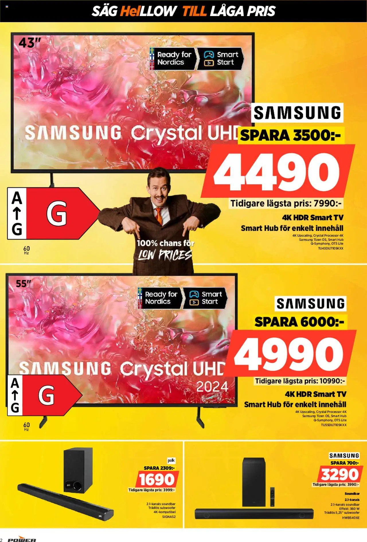 Power reklamblad aktuell från 16.06.2025 | Sida: 2 | Produkter: Såg, Smart tv, Tv