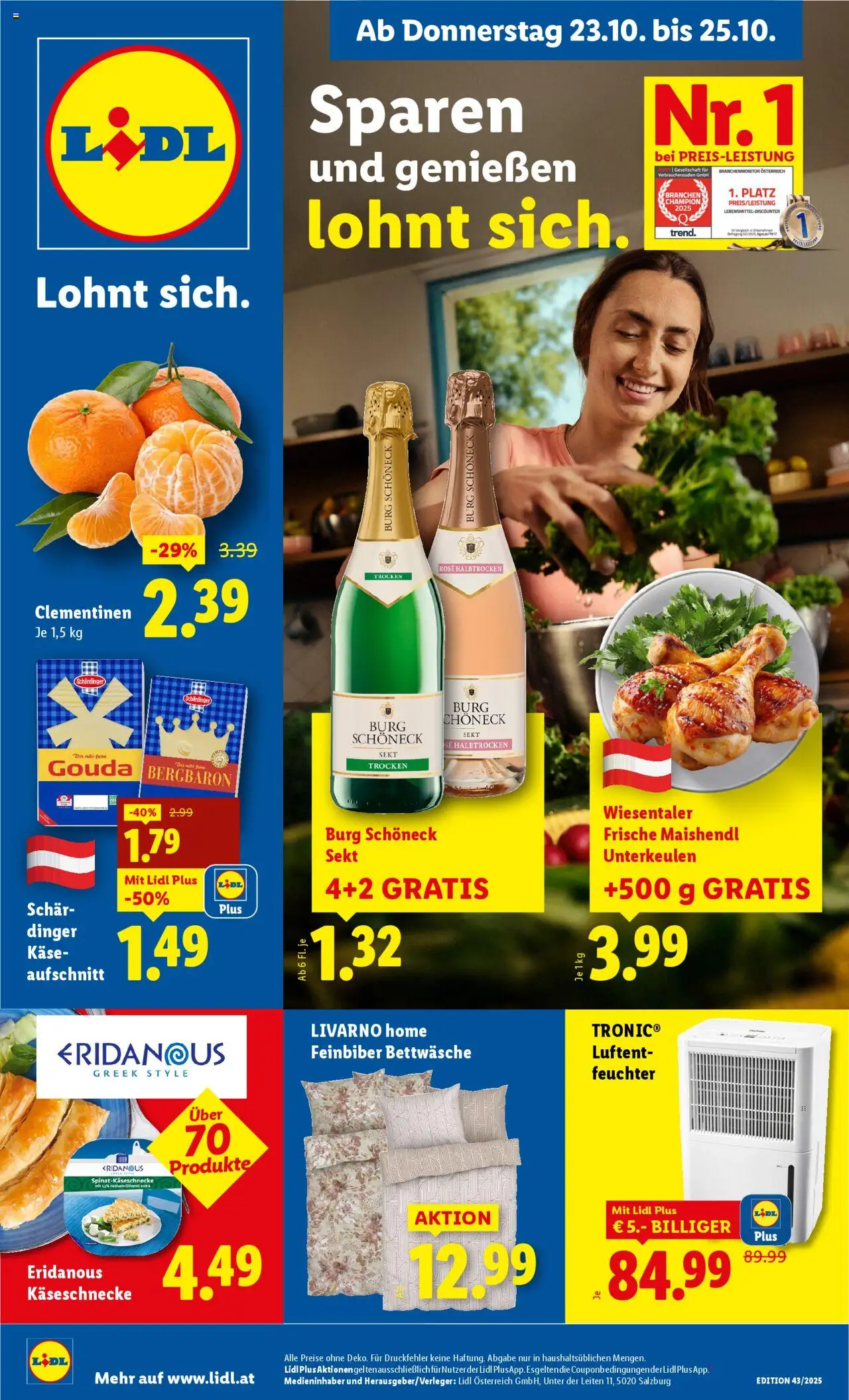 Lidl Flugblatt - Oberpullendorf, Güssing, Oberwart gültig ab 23.10.2025 | Seite: 1 | Produkte: Käse